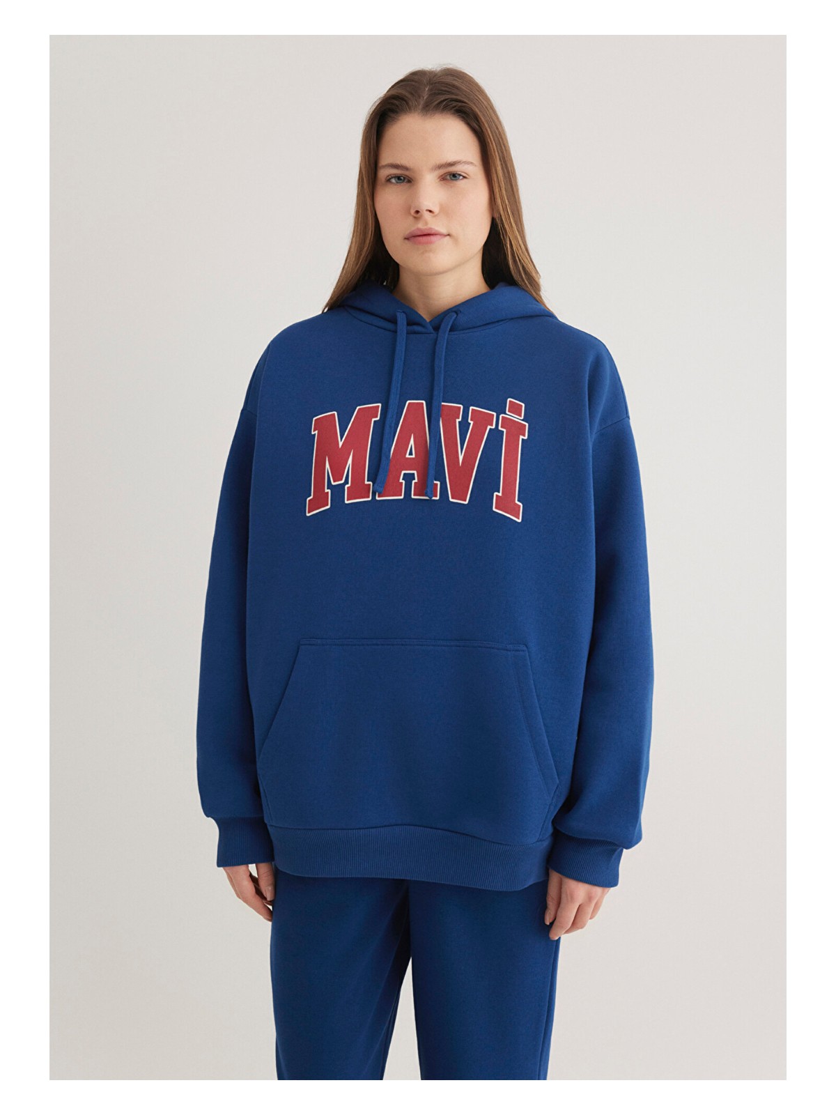 Mavi Mavi Logo Baskılı Kapüşonlu Lacivert Sweatshirt 1600361-82625 - Görsel 4