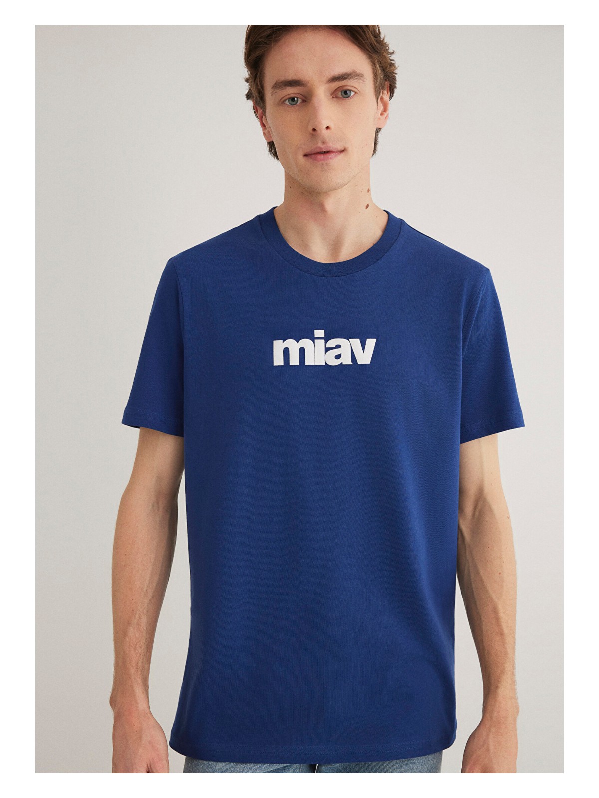 Mavi Miav Baskılı Mavi Tişört 067153-70722