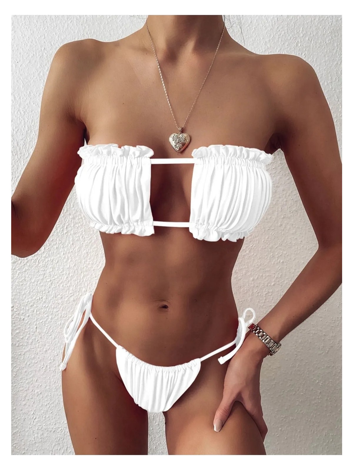 Ezra Bikini Takım Brazilian Model Büzgülü Bağlamalı - Görsel 5