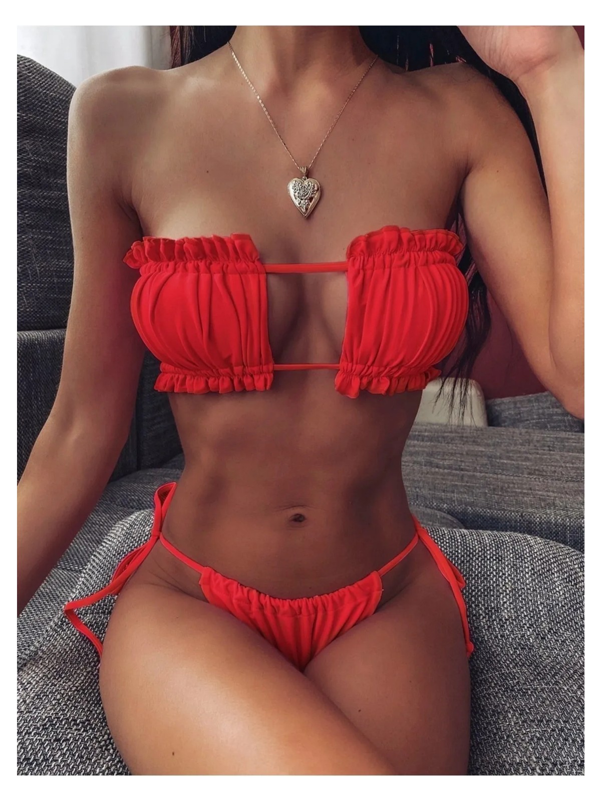 Ezra Bikini Takım Brazilian Model Büzgülü Bağlamalı