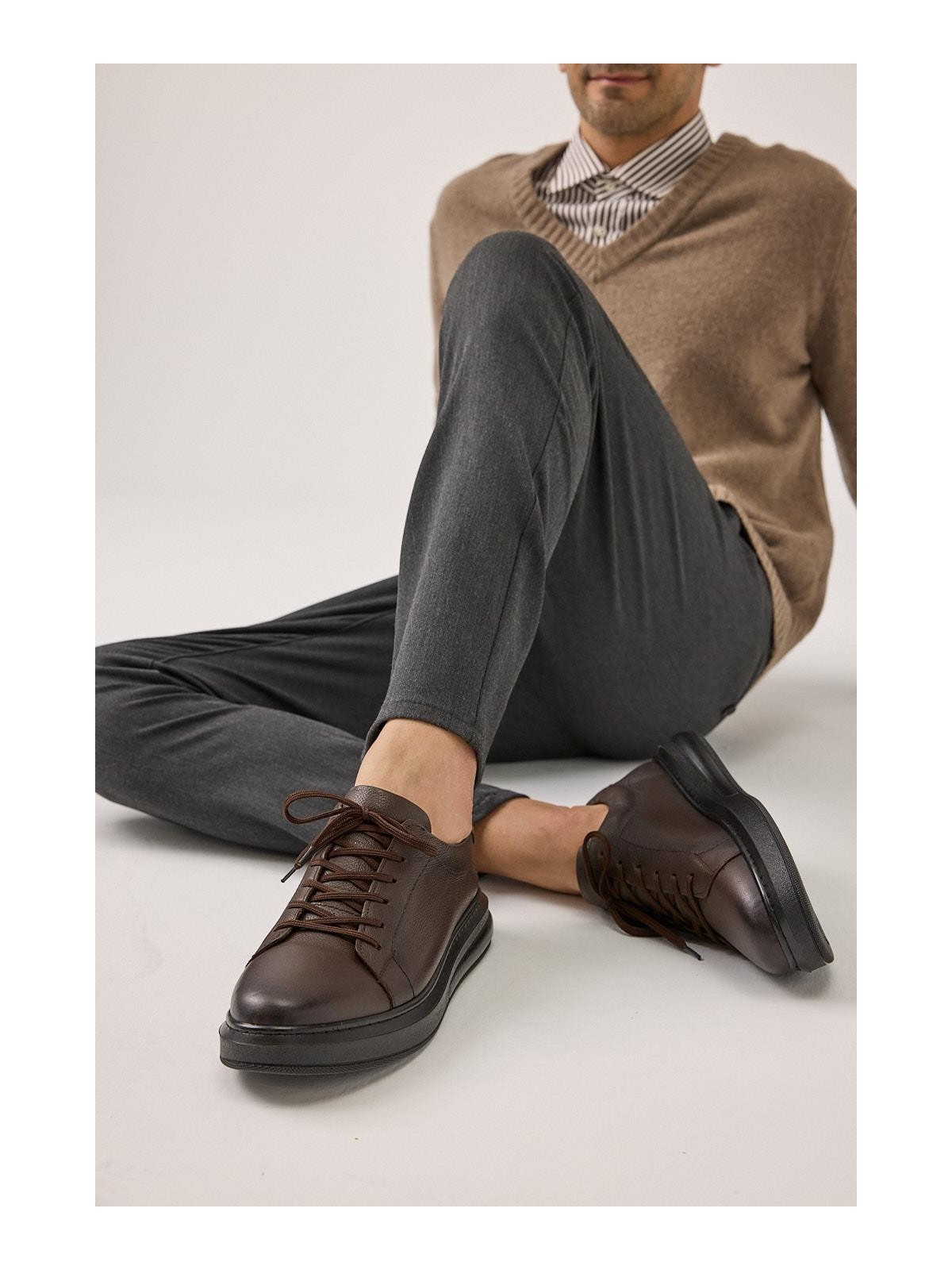 Yaya By Hotiç Hakiki Deri Siyah Erkek Günlük Ayakkabı - Görsel 4