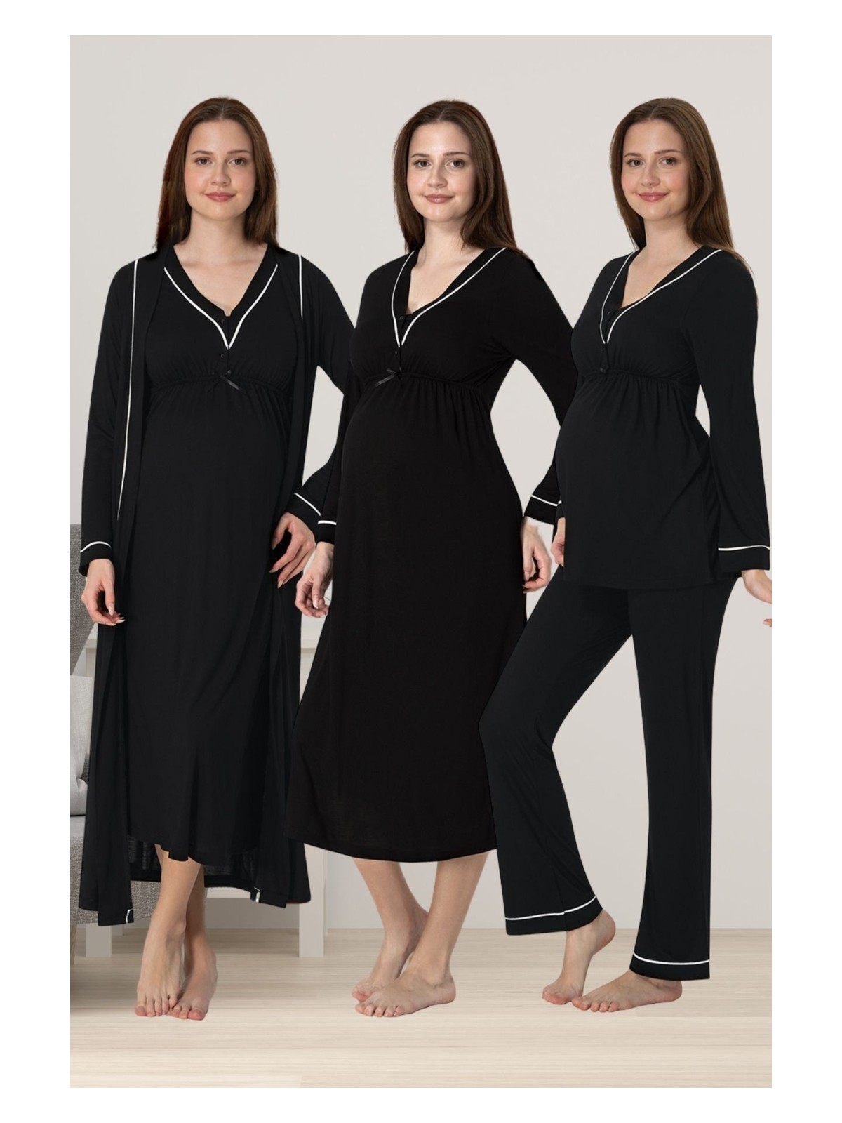 Effortt Lacivert Hamile Lohusa Set - Görsel 7