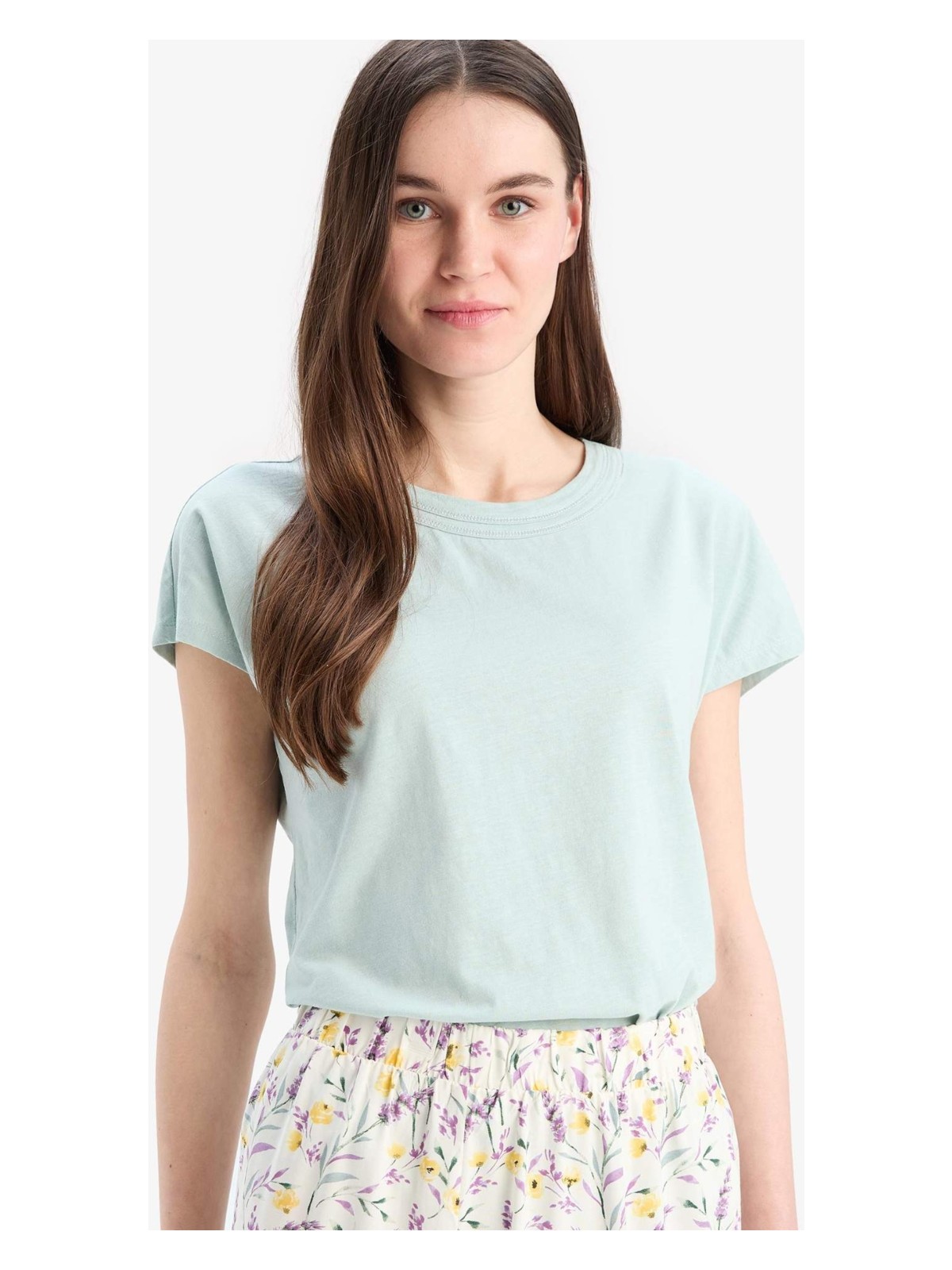 DeFacto %100 Pamuk Basic Flamlı Tişört E1159AX25SM - Görsel 5