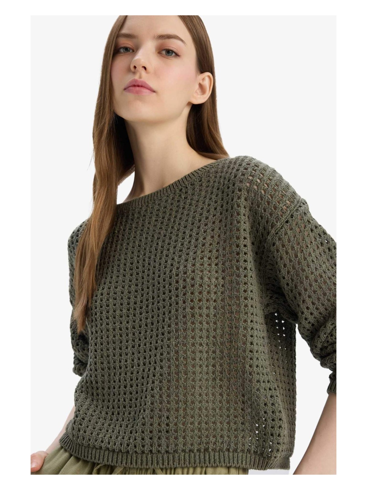 DeFacto Regular Fit Bisiklet Yaka Kroşe Triko Kazak T4513AZ25SP