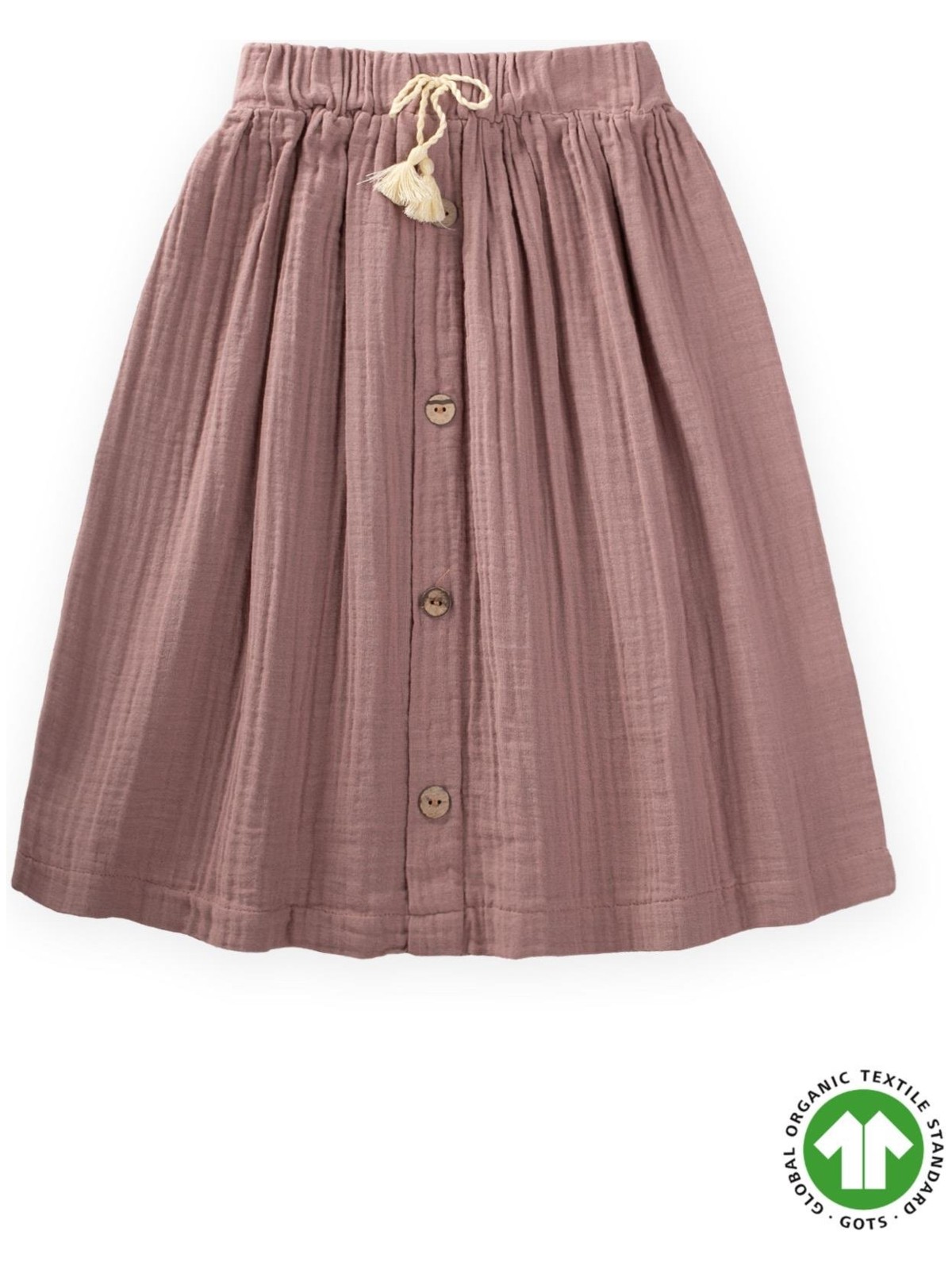 Cigit Organik Müslin Etek 2-8 Yaş Kahve Çift Çizgili - Görsel 5