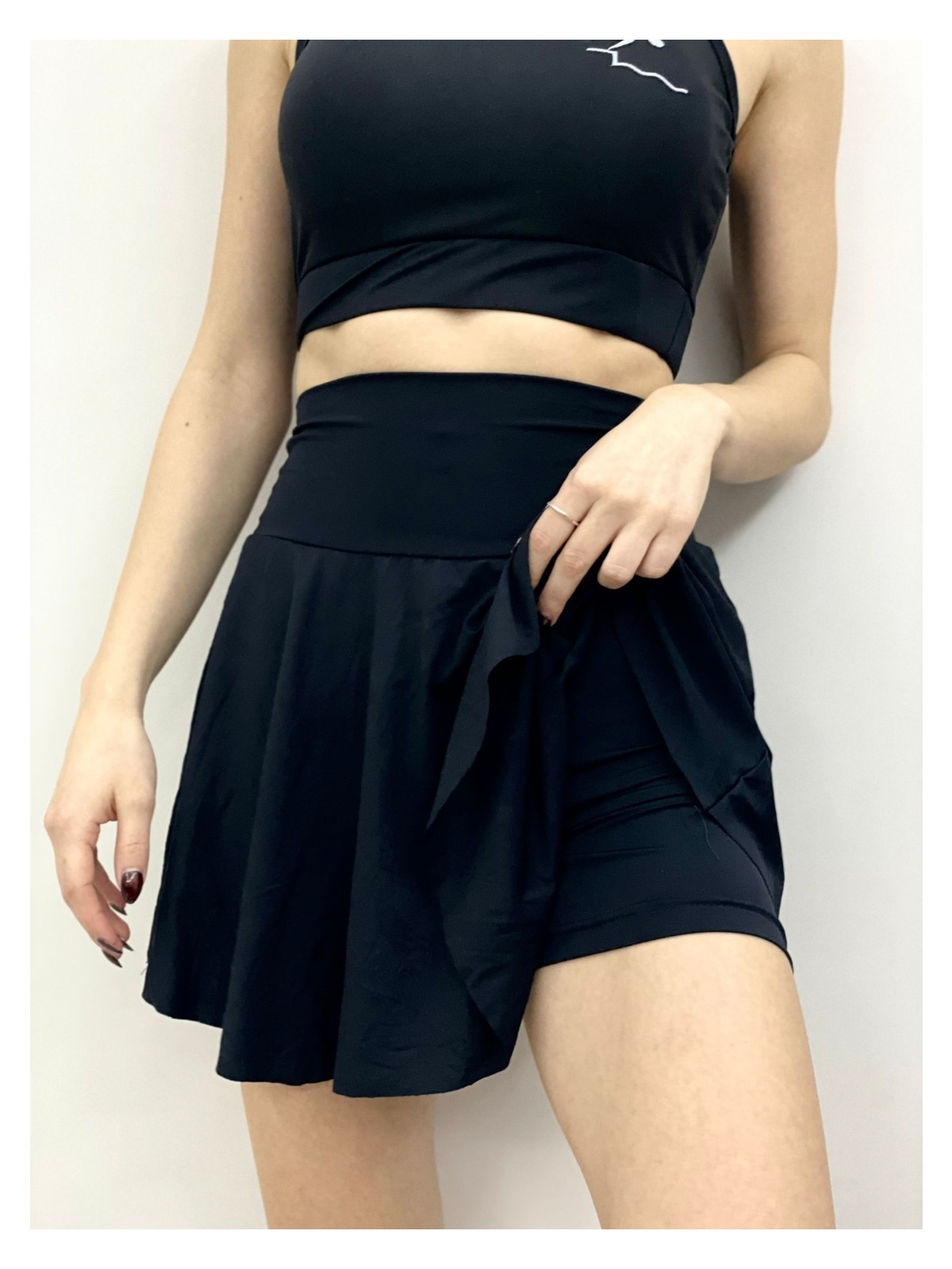 BCFSWİMSPORTS Siyah Yüksek Bel Şortlu Etek Bikini Altı Mayo Etek Kadın Mayo Esnek Kısa Etek Plaj & Spor Şort Etek