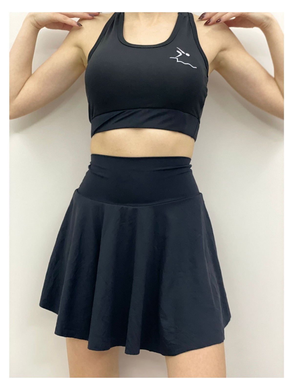 BCFSWİMSPORTS Siyah Yüksek Bel Şortlu Etek Bikini Altı Mayo Etek Kadın Mayo Esnek Kısa Etek Plaj & Spor Şort Etek - Görsel 2