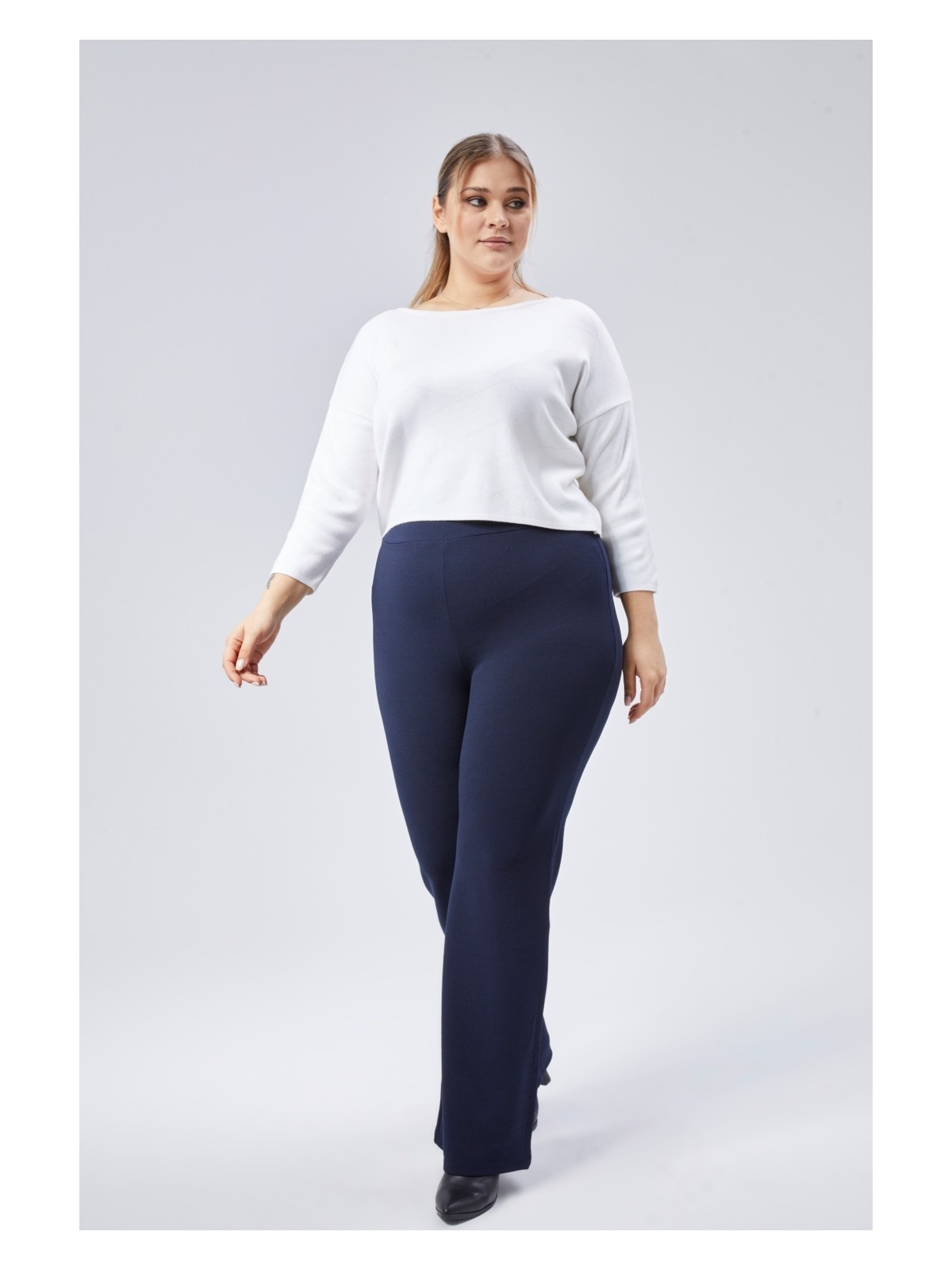 Symirna Ispanyol Paça Büyük Beden Esnek Kadın Pantolon - Görsel 3