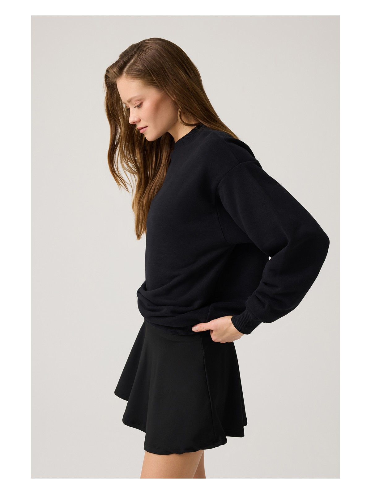 Los Ojos Lacivert Geniş Kalıp Bisiklet Yaka Sweatshirt Crew Neck - Görsel 5