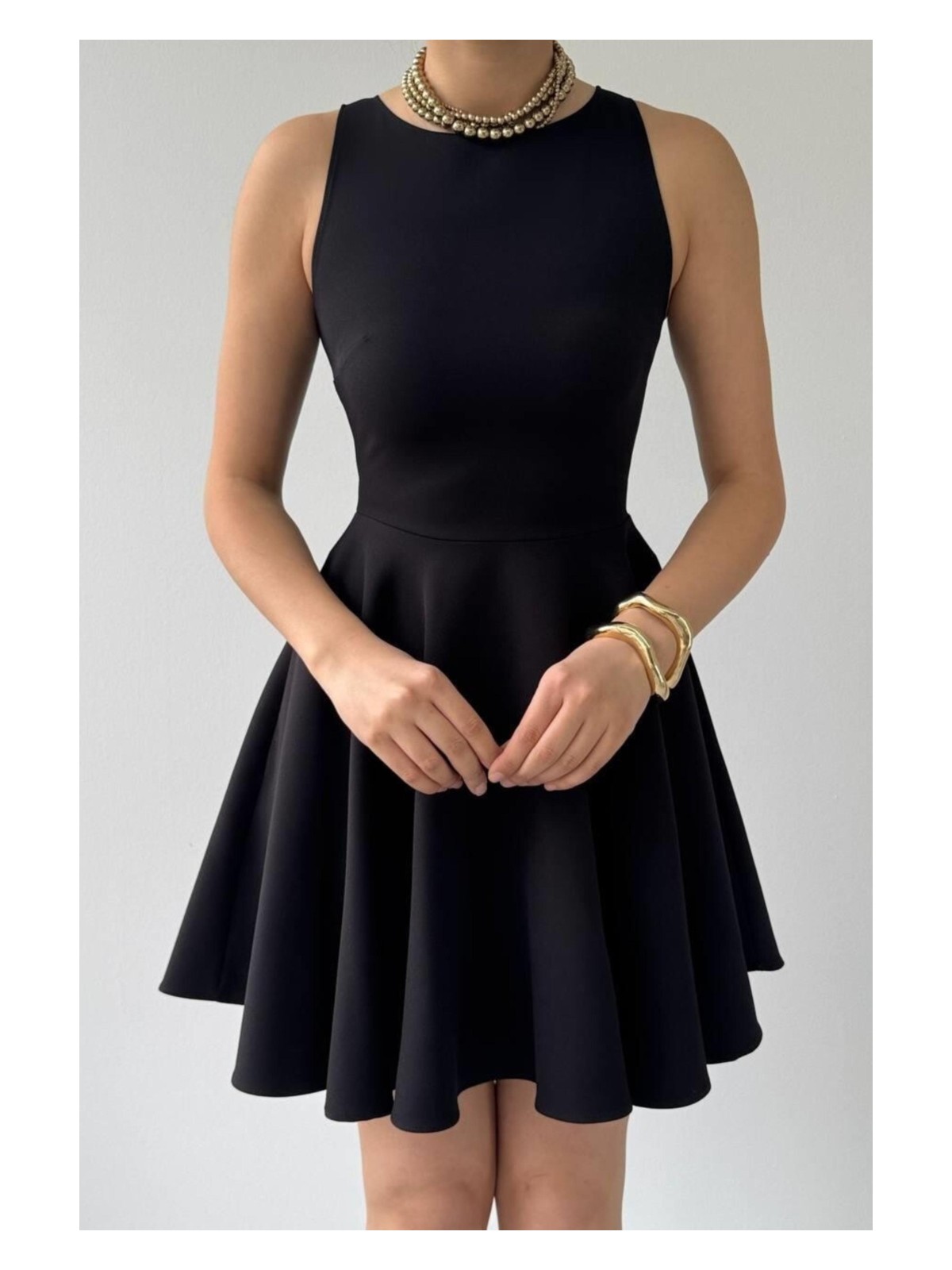 Zishan Fashion Kolsuz Fırfırlı Etekli Gizli Cepli Mini Balo & Mezuniyet Abiye Elbise 165 - Görsel 2