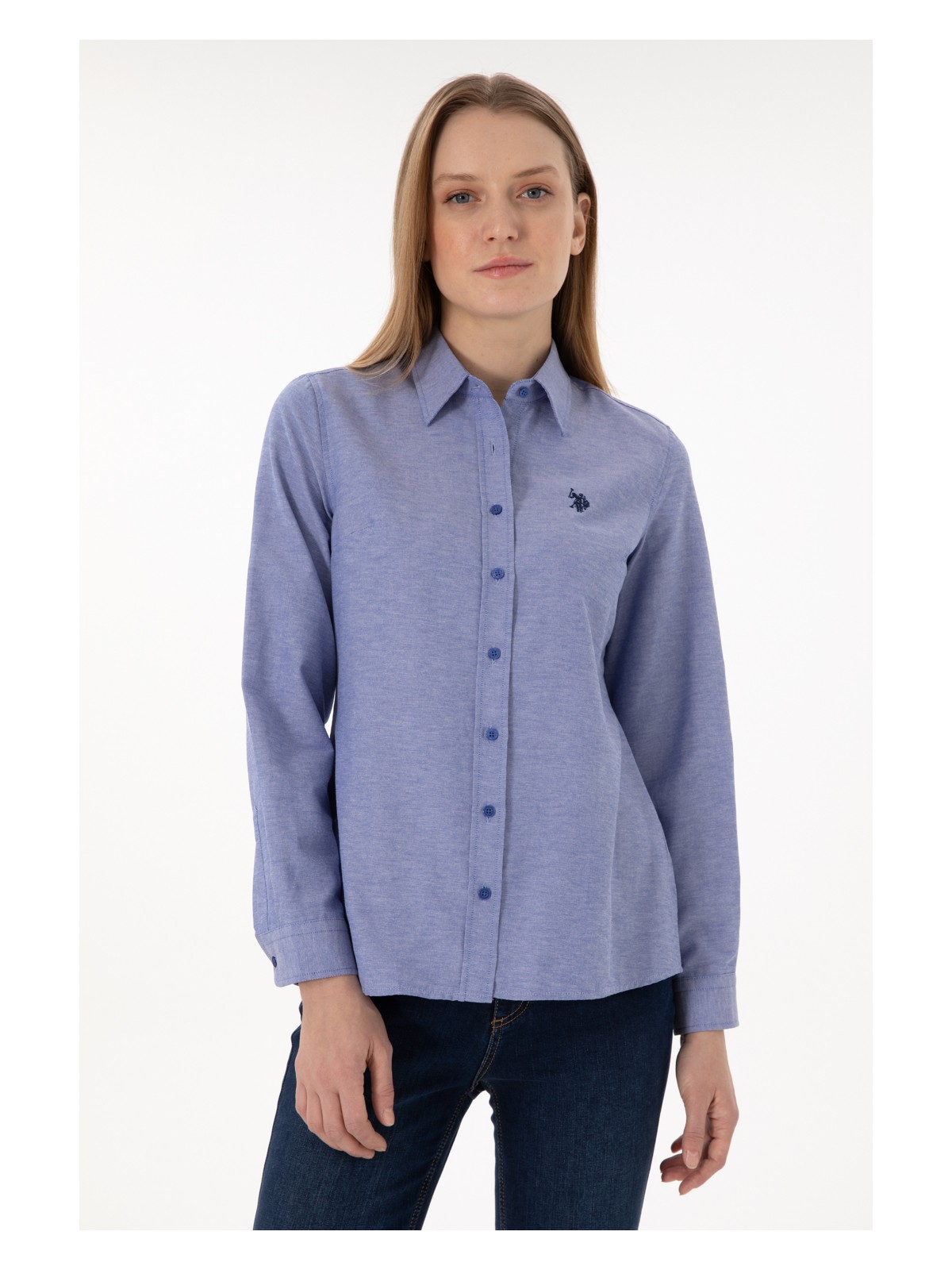 U.S. Polo Assn. Kadın Fuşya Gömlek Basic 50297002-VR023 - Görsel 3