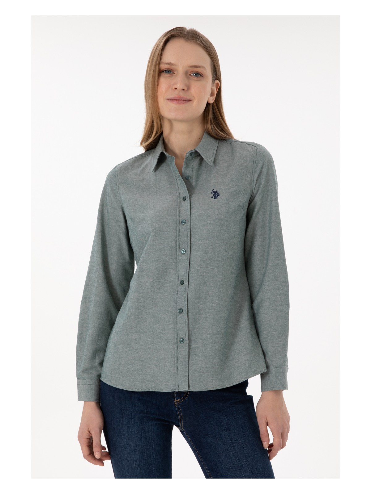 U.S. Polo Assn. Kadın Fuşya Gömlek Basic 50297002-VR023 - Görsel 6