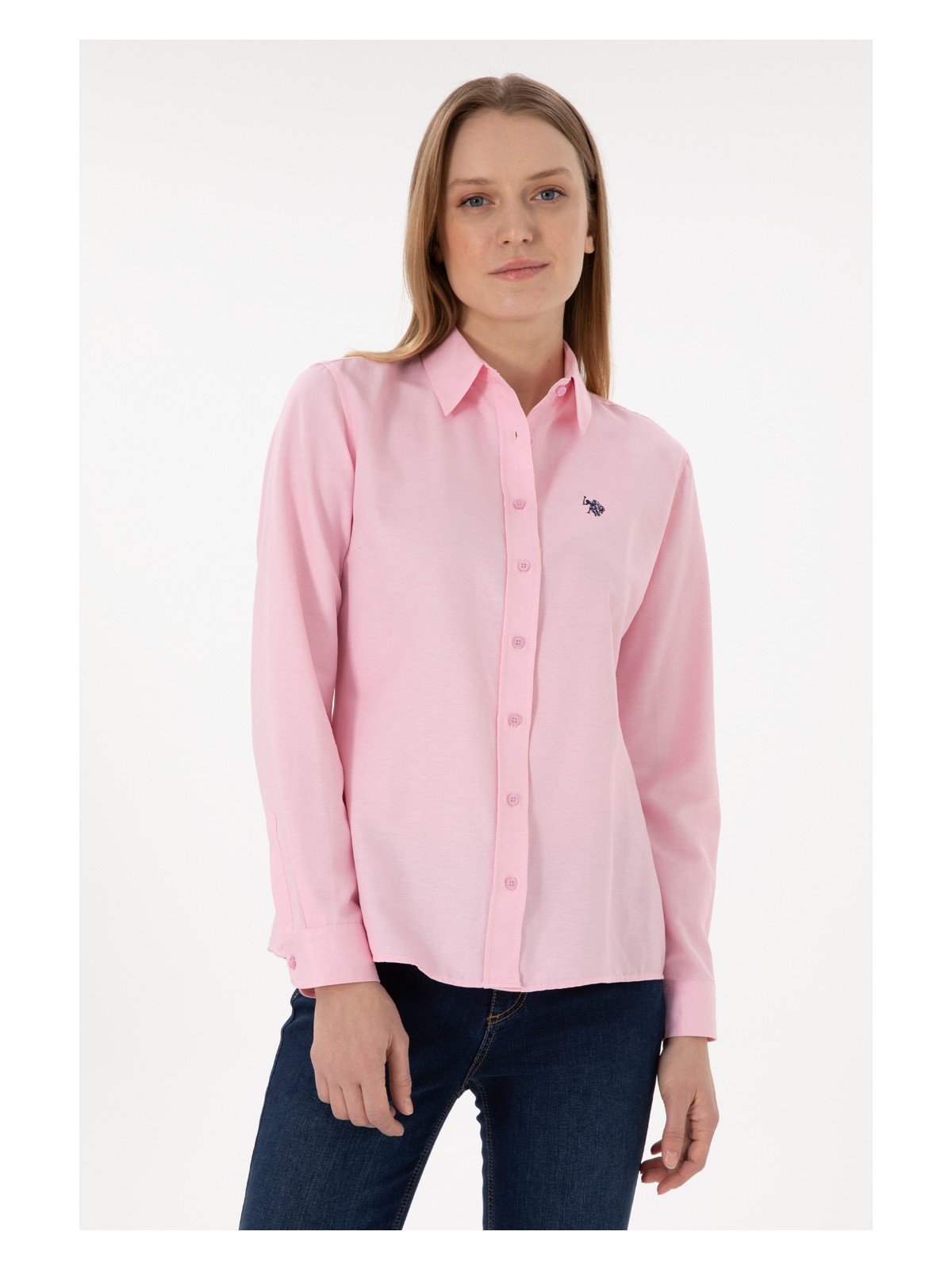 U.S. Polo Assn. Kadın Fuşya Gömlek Basic 50297002-VR023 - Görsel 8
