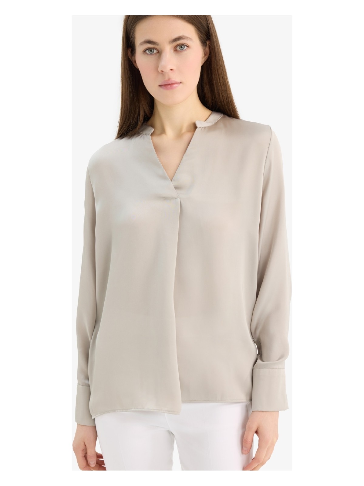 DeFacto Regular Fit Apaş Yaka Saten Uzun Kollu Bluz C3217AX25SP