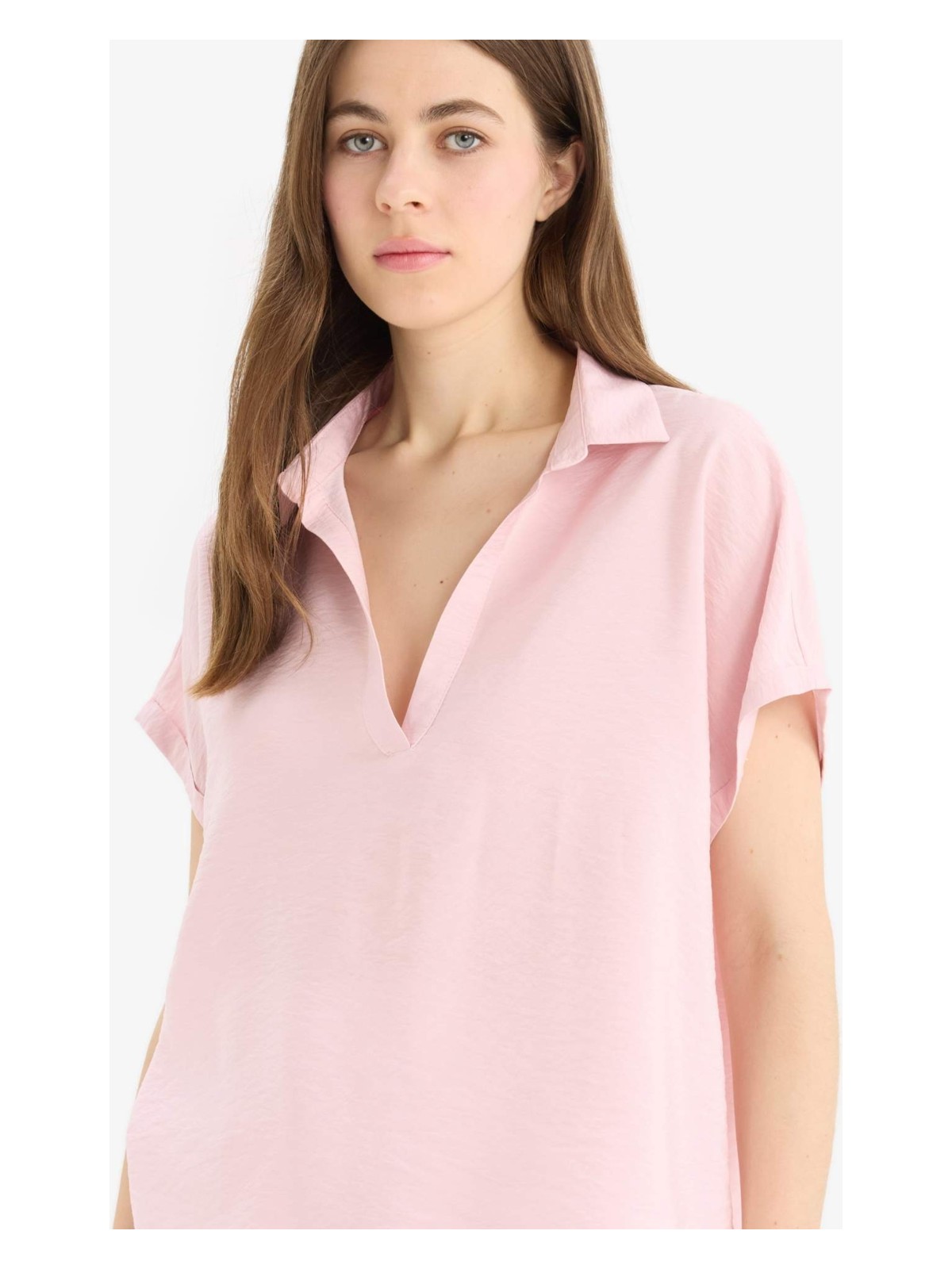 DeFacto Comfort Fit Gömlek Yaka Basic Bluz E5989AX25SP