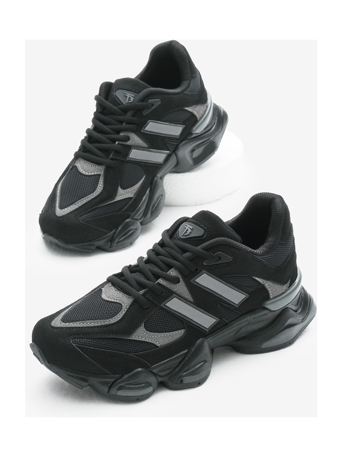 Tonny Black Unisex Lacivert Poli Taban Anorak Desenli Yüksek Taban Bağcıklı Spor Ayakkabı - Görsel 5