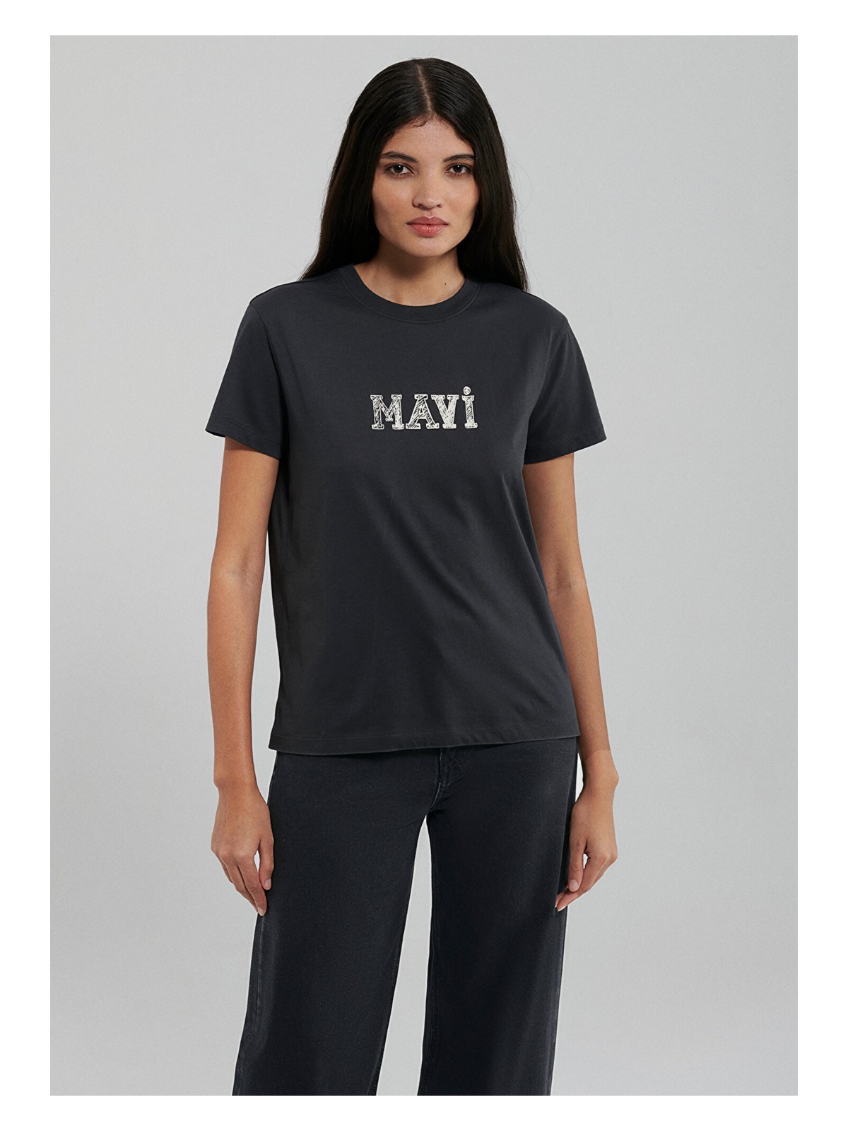 Mavi Mavi Baskılı Antrasit Tişört 1612232-34853 - Görsel 5
