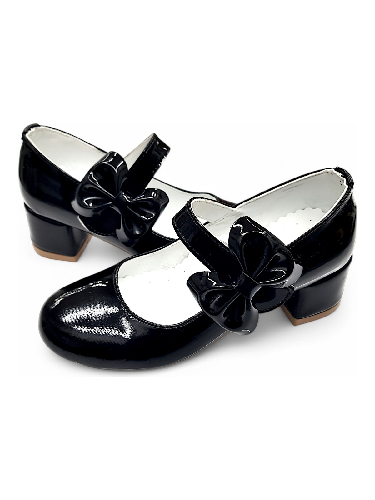 Beebron Ortopedik Topuklu Abiye Kız Çocuk Ayakkabı Glossy Series Abiayk2401 Rugan Siyah 34