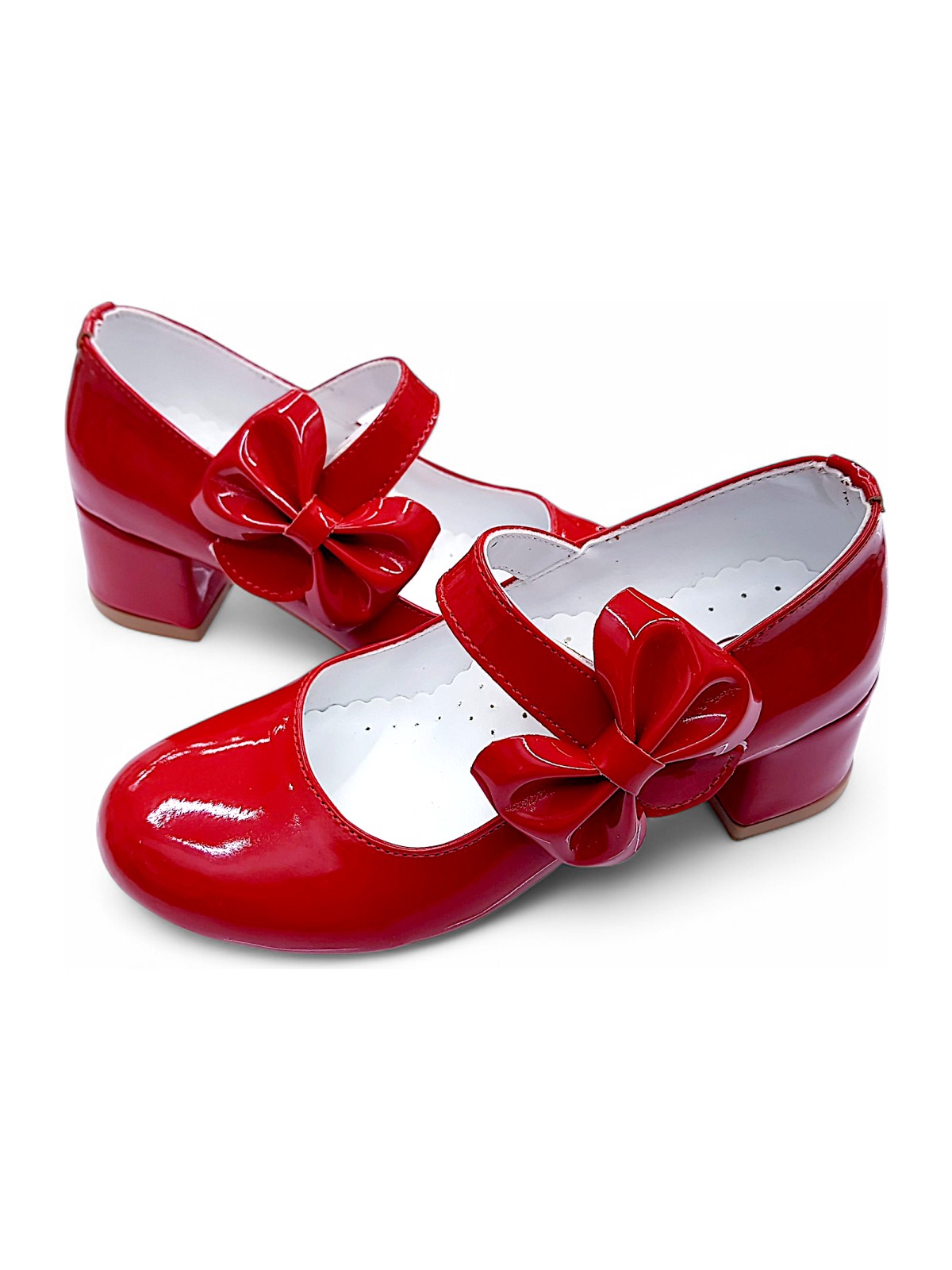 Beebron Ortopedik Topuklu Abiye Kız Çocuk Ayakkabı Glossy Series Abiayk2401 Rugan Kırmızı 35
