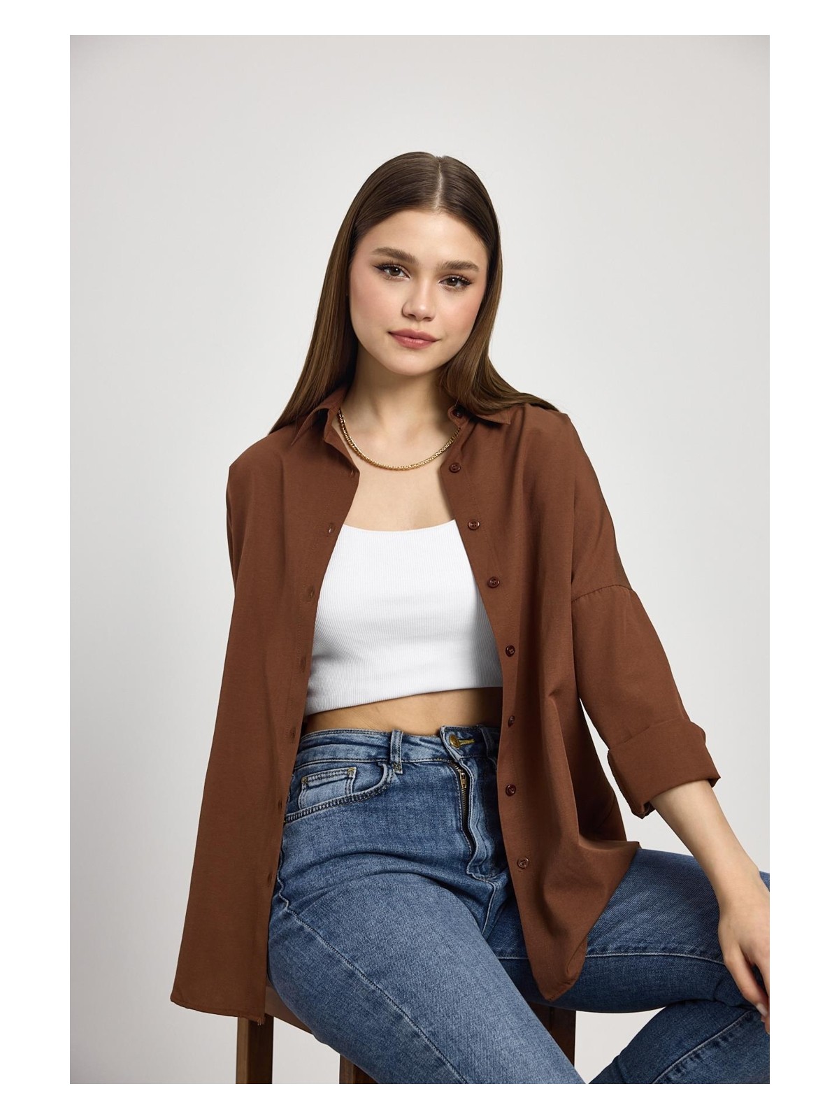 Rays 6621A Arkası Robalı Gömlek Beyaz - Görsel 9