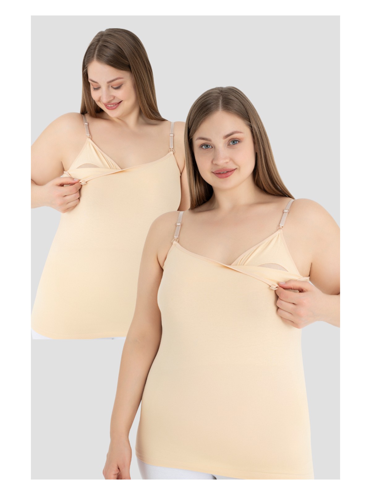 Arma Yıldız Beyaz-Siyah 2'li Kadın Emzirme Atleti Pamuklu Likralı - Görsel 6