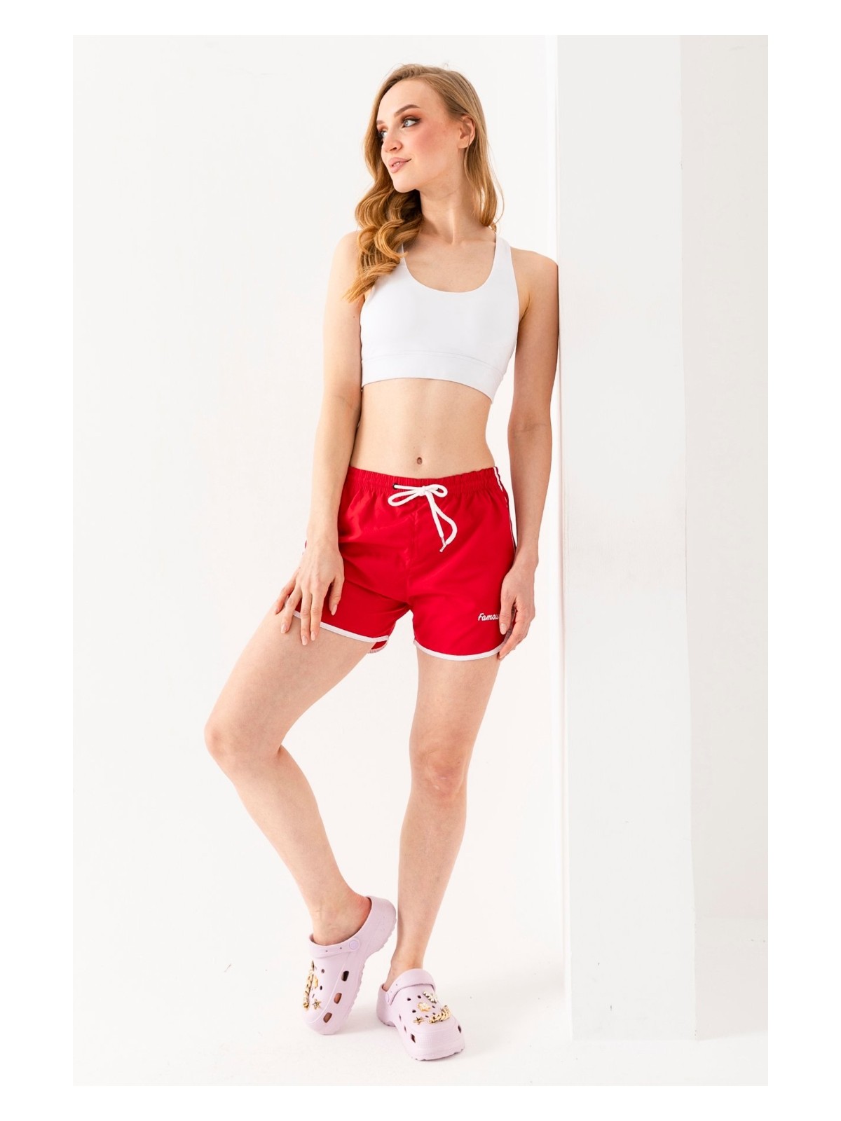 Giysa Kadın Deniz Şortu İp Bağlama Hafif Lastikli Bel Kısa Kesim Gri - 5402 - Görsel 5