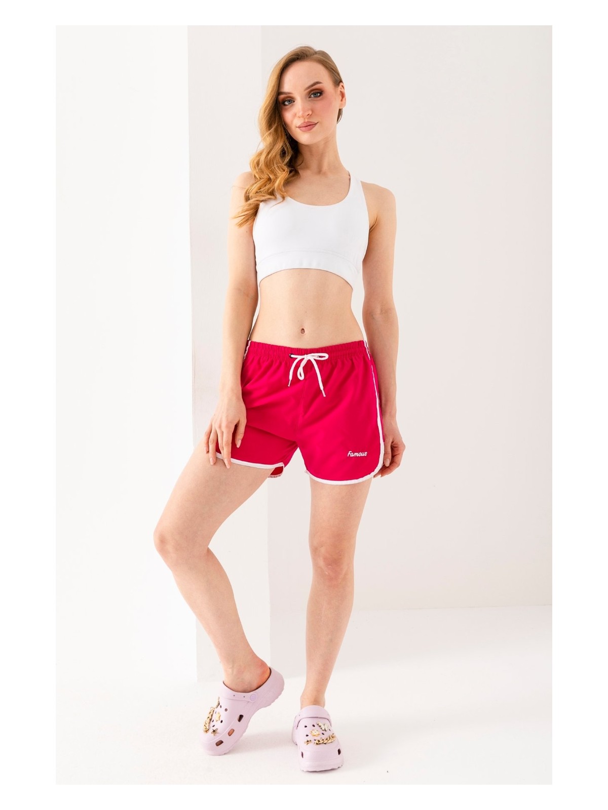 Giysa Kadın Deniz Şortu İp Bağlama Hafif Lastikli Bel Kısa Kesim Gri - 5402 - Görsel 7