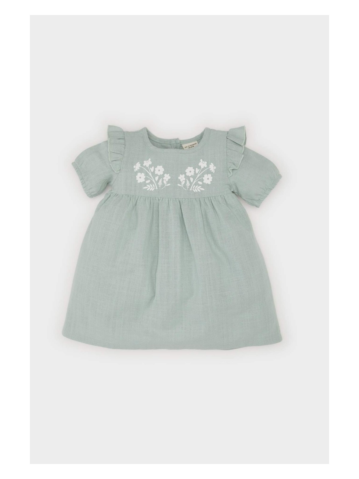 DeFacto Kısa Kollu Flamlı Poplin Elbise Kız Bebek E5815A525SP