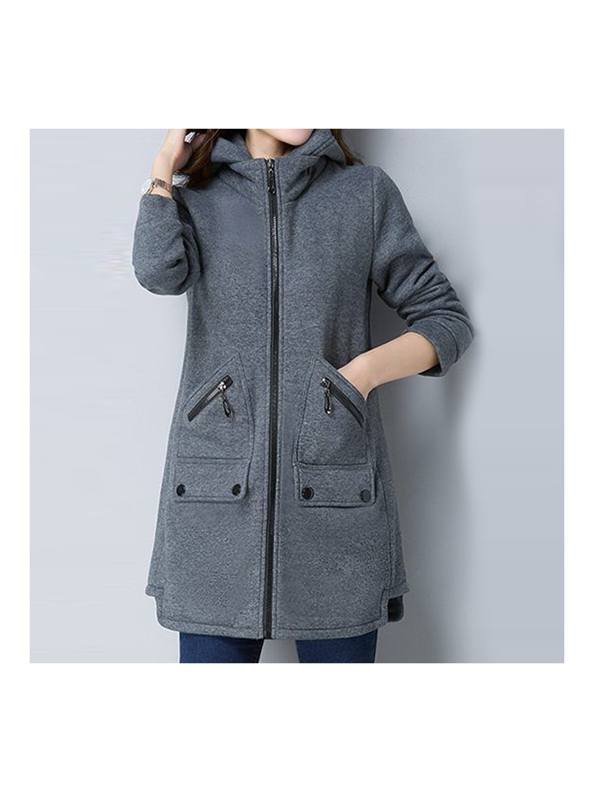 Barbora Günlük Rahat Kesim Kadın Ceket BT129FÜME