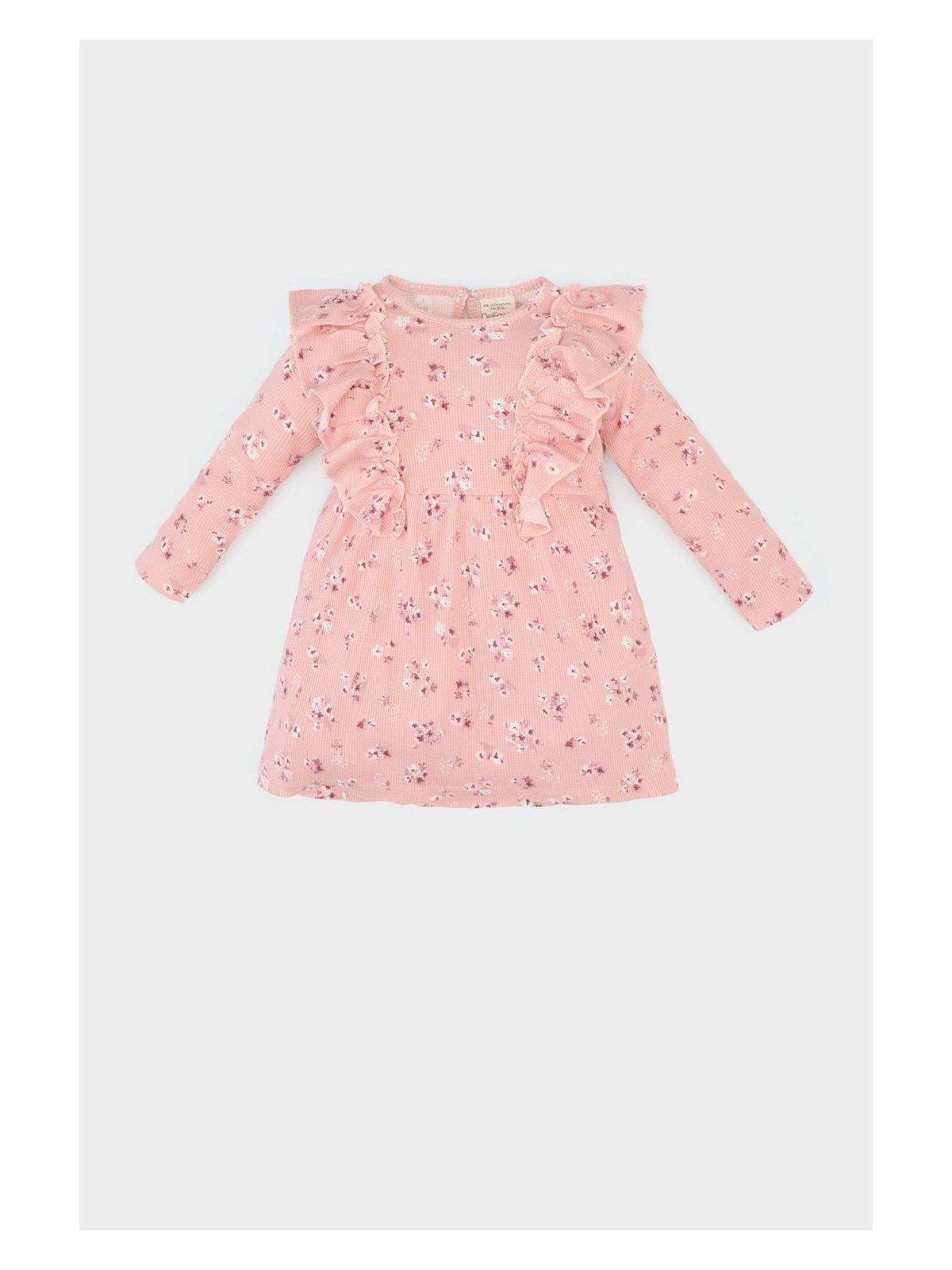 DeFacto Çiçekli Uzun Kollu Waffle Elbise Kız Bebek D9563A525SP