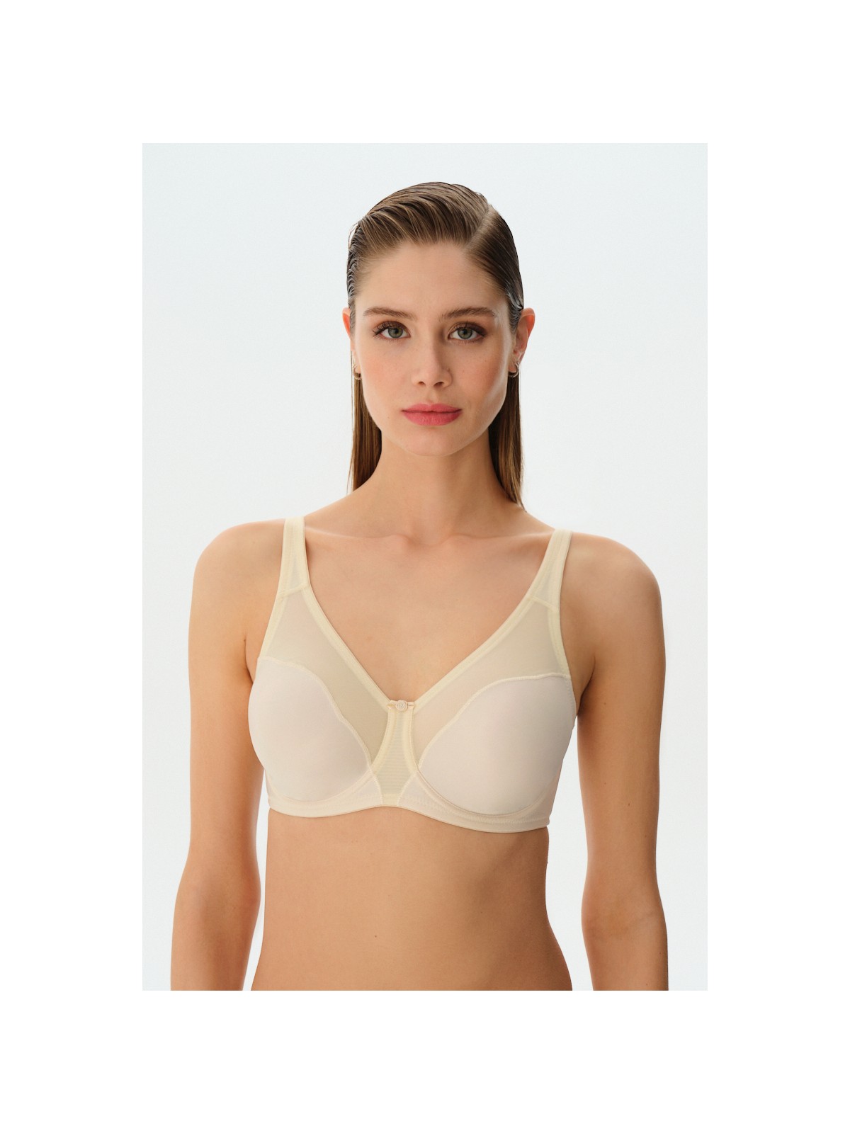 Suwen Rosa Tül Detaylı Toparlayıcı Balenli Sütyen