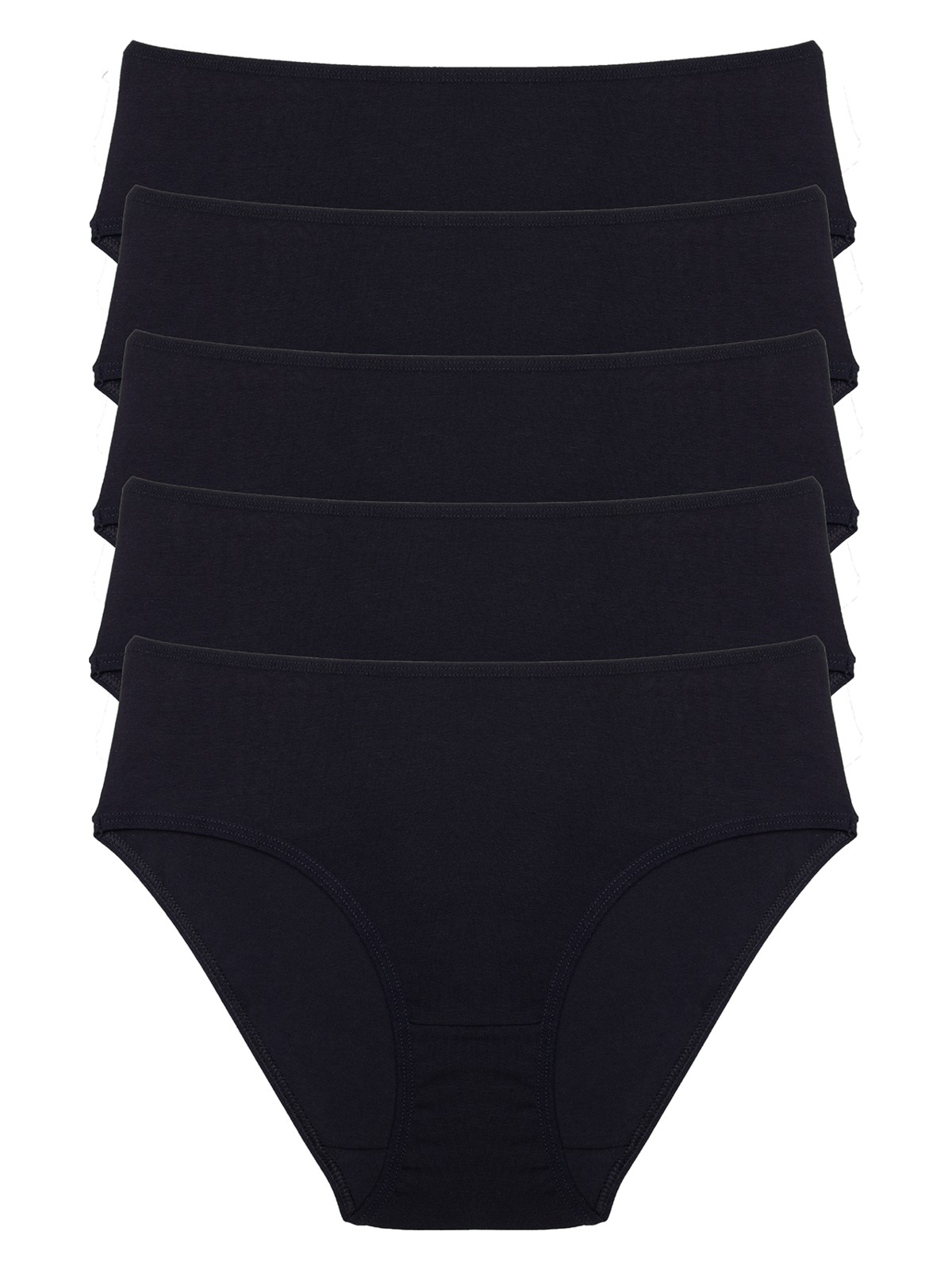 Nicoletta Kadın Külot Yüksek Bel Bikini 5 Li Paket Pamuklu Likralı Ten - Görsel 5