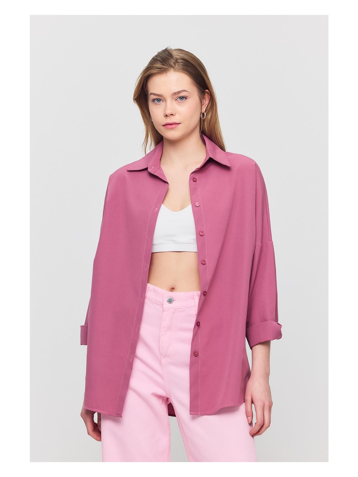 Rays 6621A Arkası Robalı Gömlek Beyaz - Görsel 5