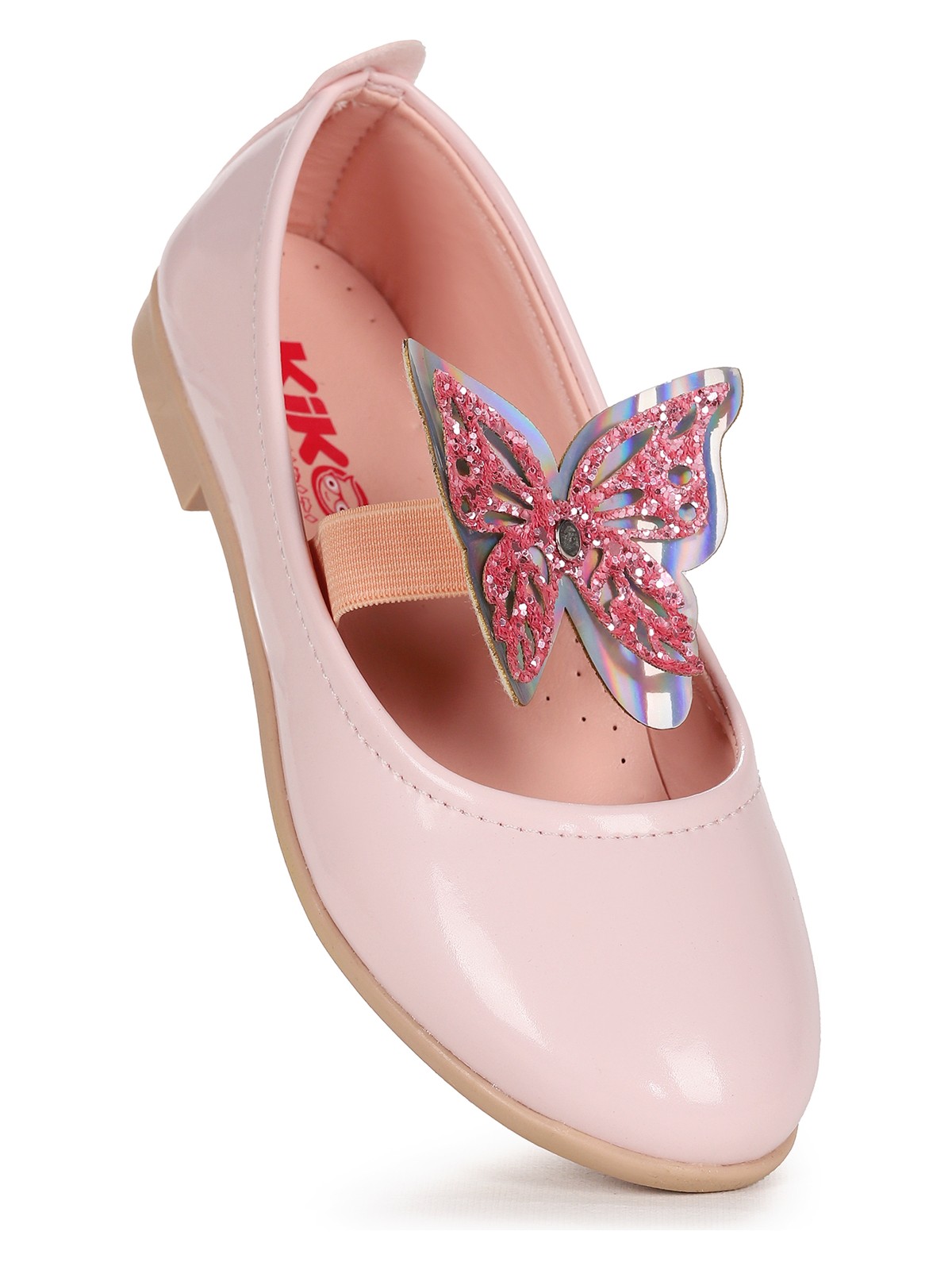 Kiko Kids Menz Kelebek Lastikli Kız Çocuk Babet Ayakkabı Siyah - Görsel 4