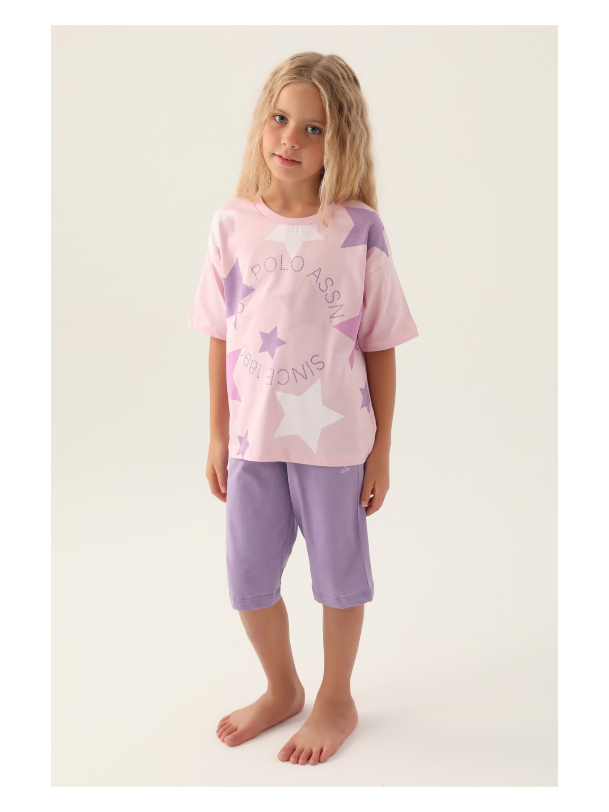 U.S. Polo Assn. Kız Çocuk Pembe Şortlu Alt Üst Takım 50315466-VR071 - Görsel 4