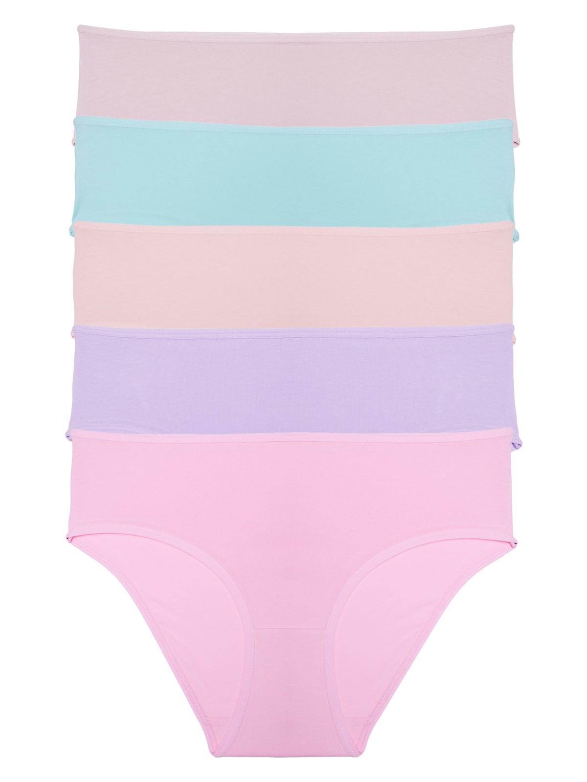 Nicoletta Kadın Külot Yüksek Bel Bikini 5 Li Paket Pamuklu Likralı Vanilya - Görsel 6