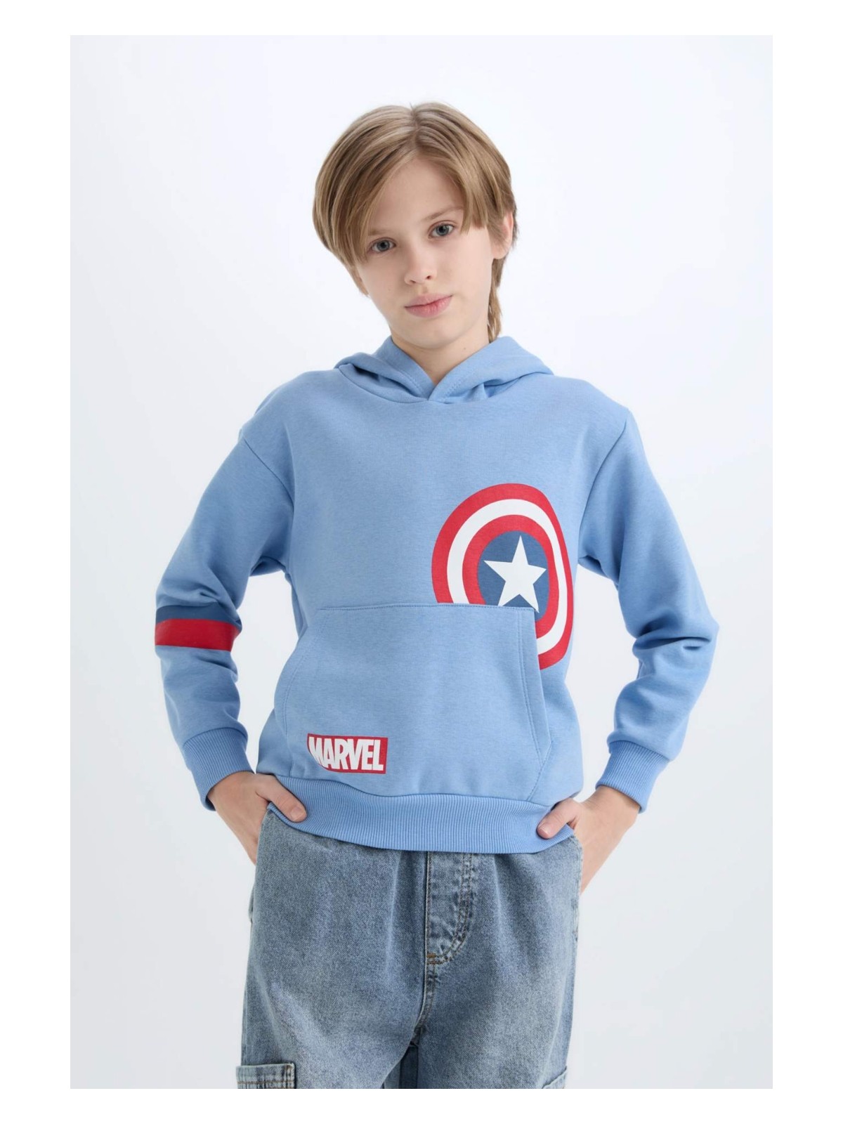 DeFacto Marvel Avengers Kapüşonlu Sweatshirt Erkek Çocuk D4717A8NS
