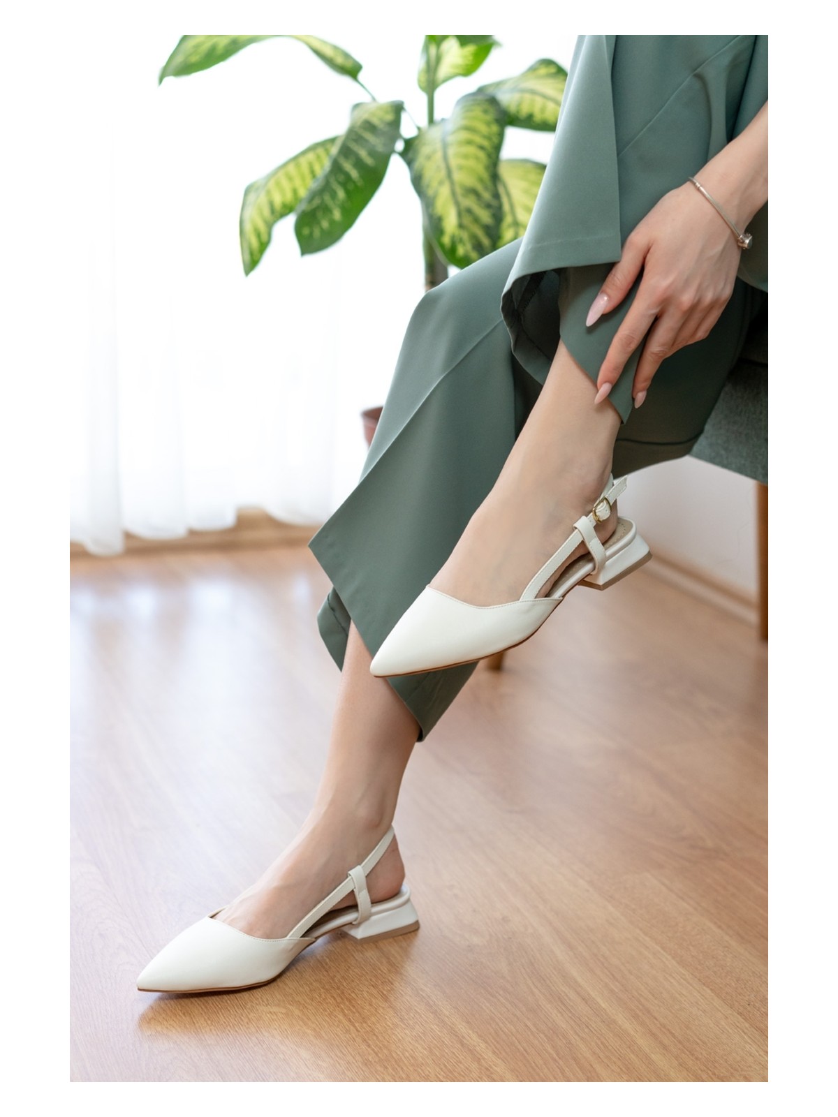 Divolya Felina Taba ( 3 cm Topuklu ) Sivri Burun Topuklu Ayakkabı - Görsel 5