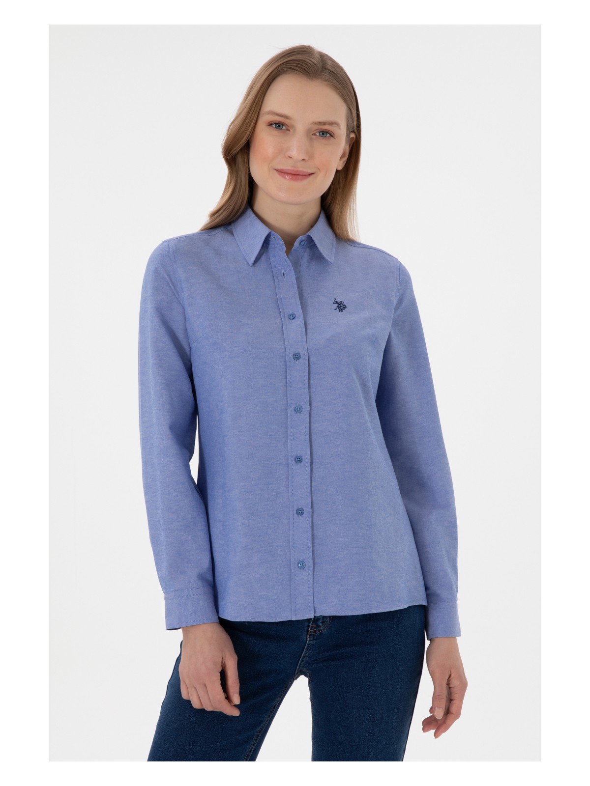 U.S. Polo Assn. U.s. Polo Assn. Kadın Bej Gömlek Basic 50307726-VR011 - Görsel 5