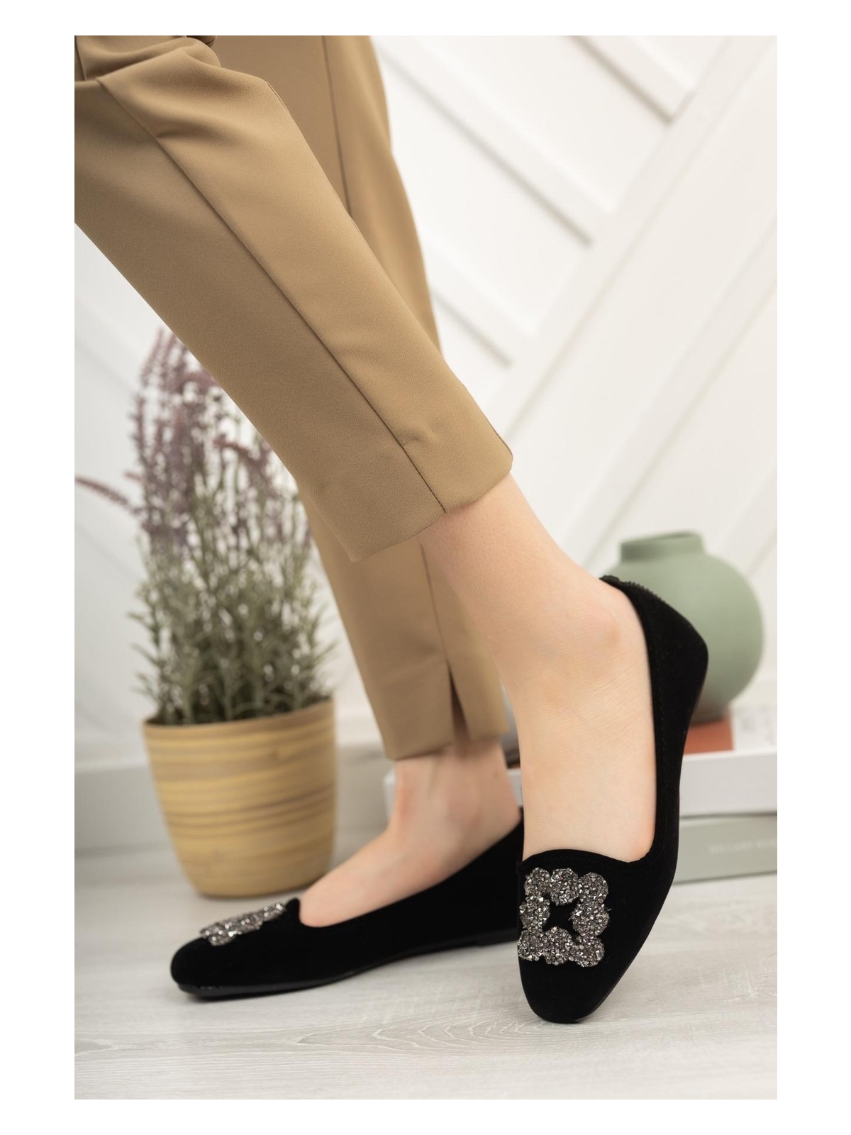 Stwenn Kadın Babet Hafif Rahat Taban Ortopedik Süet Anne Ayakkabısı Ev Babeti - Görsel 4