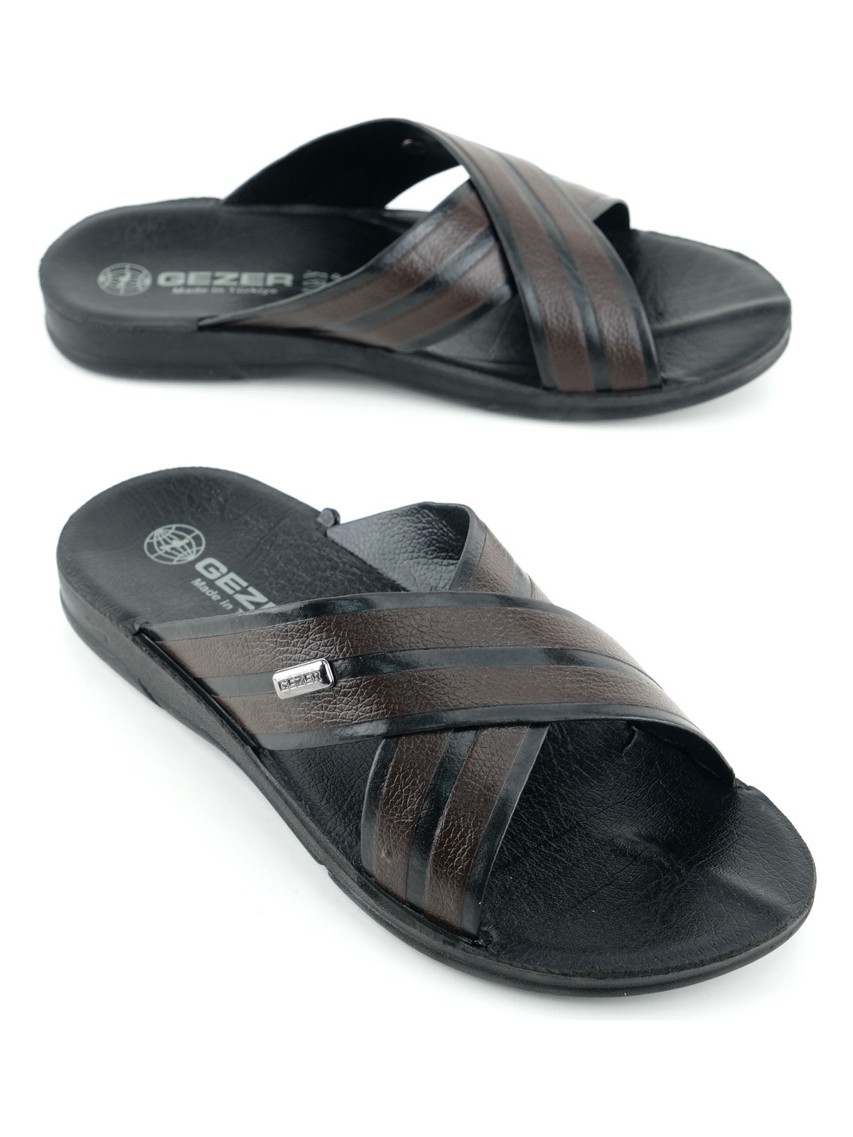 Gezer Erkek Yazlık Pu Taban Suni Deri Rahat Taban Ev Bahçe Günlük Terlik