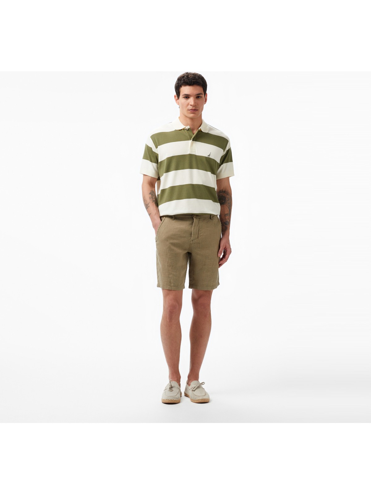 Nautica Erkek Yeşil Slim Fit Keten Şort B35214T.3MR
