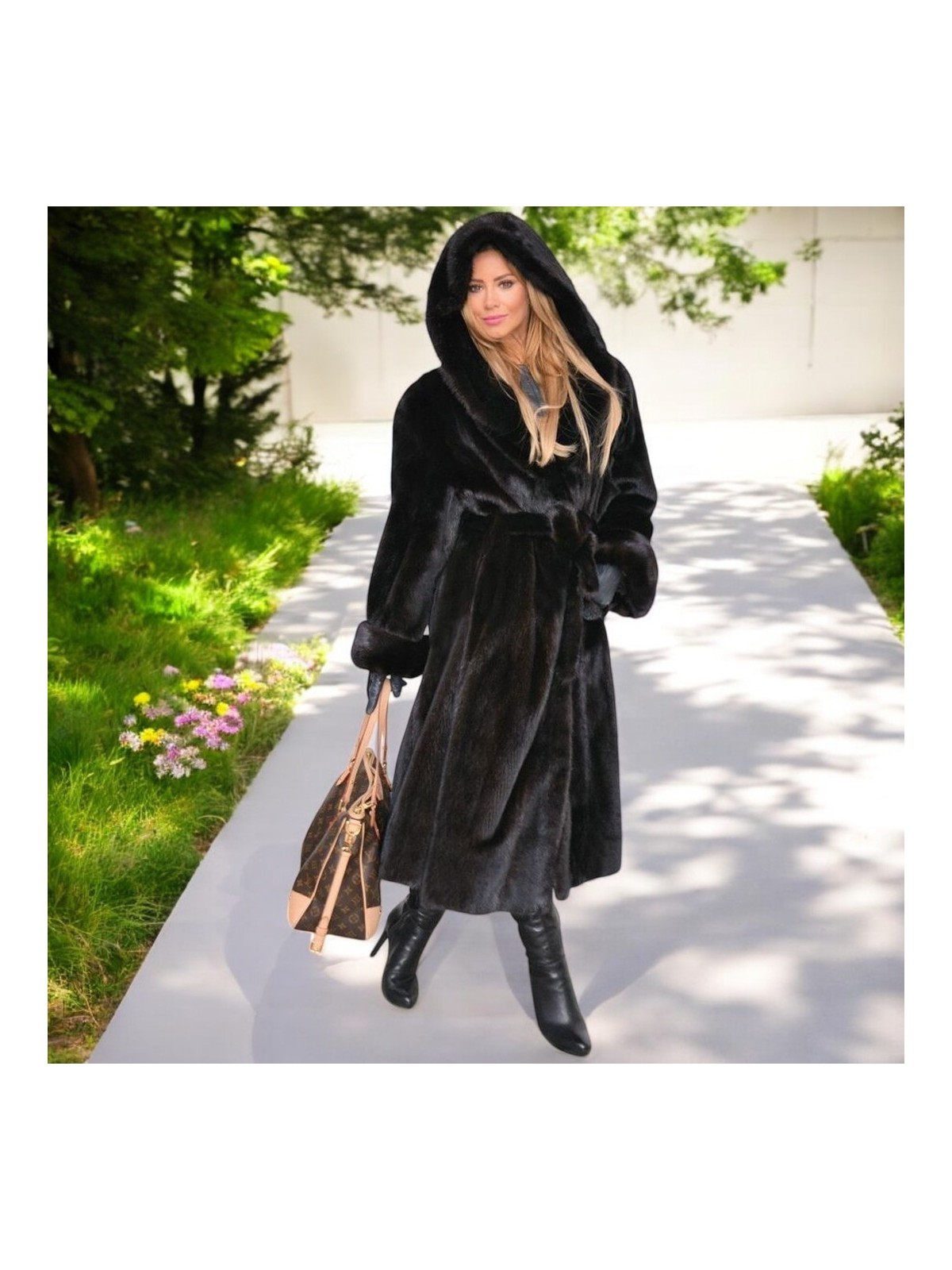 1Tarz Kışlık Uzun Kadın Kürk Ceket