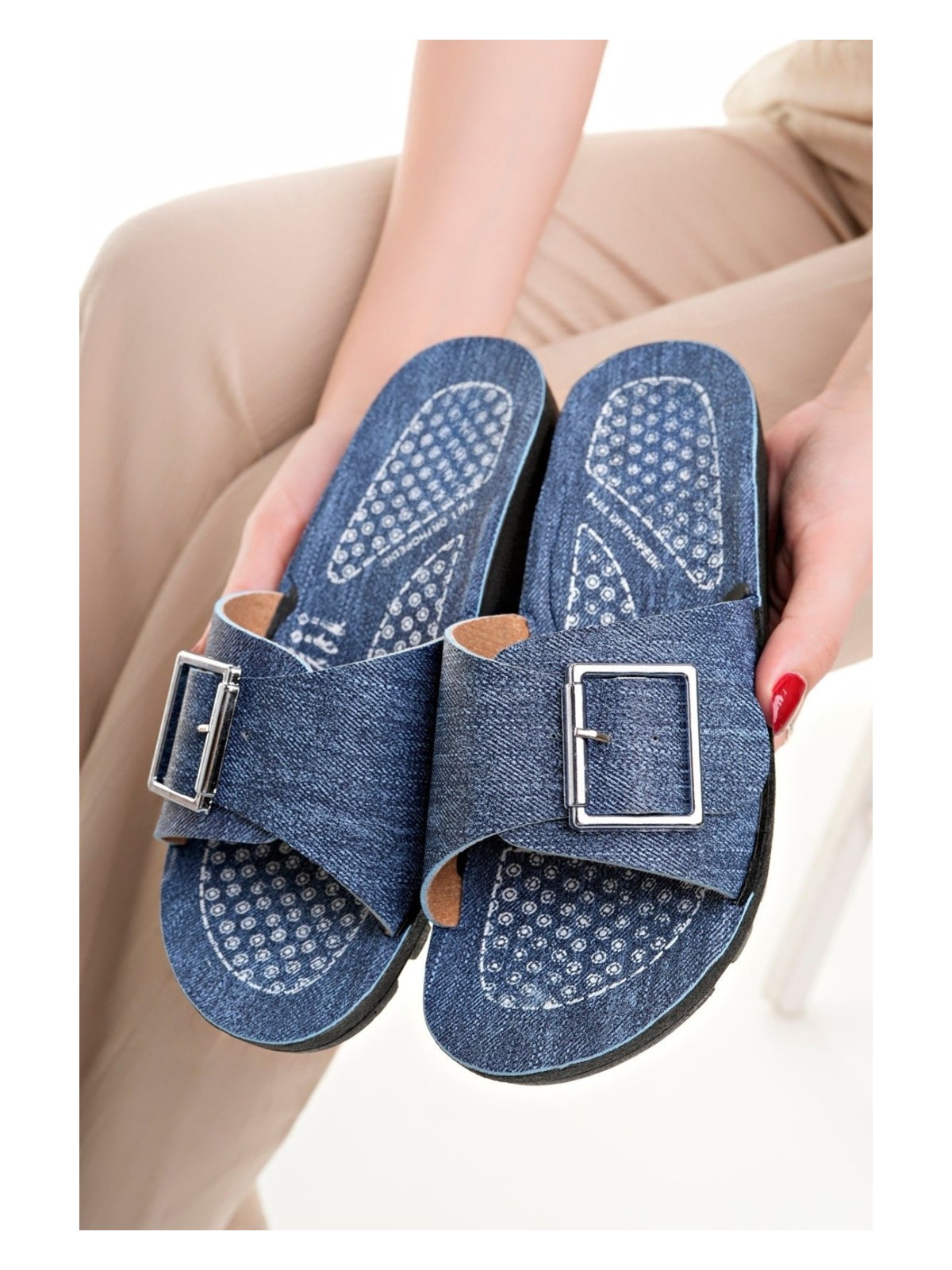 Moda Fırsat Siyah Kadın Dolgu Topuk Terlik Şık Rahat Deniz Plaj Çeyiz Bohça Terliği - Görsel 5