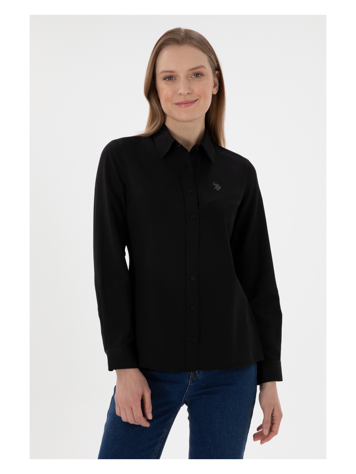 U.S. Polo Assn. U.s. Polo Assn. Kadın Bej Gömlek Basic 50307726-VR011 - Görsel 6