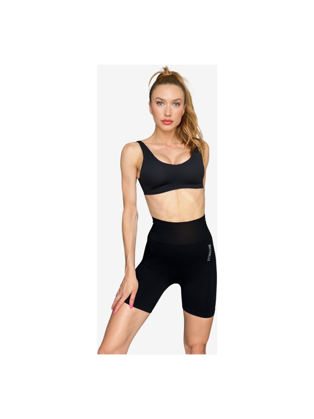 Fitinsane Seamless Toparlayıcı Siyah Kısa Spor Tayt