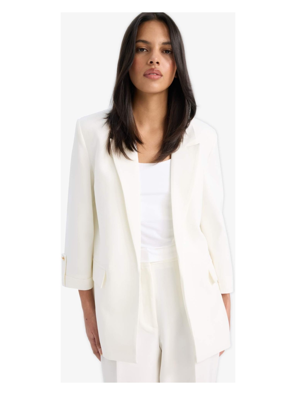 DeFacto Regular Cepli Apoletli Blazer Siyah Ceket F3694AX25SM - Görsel 4