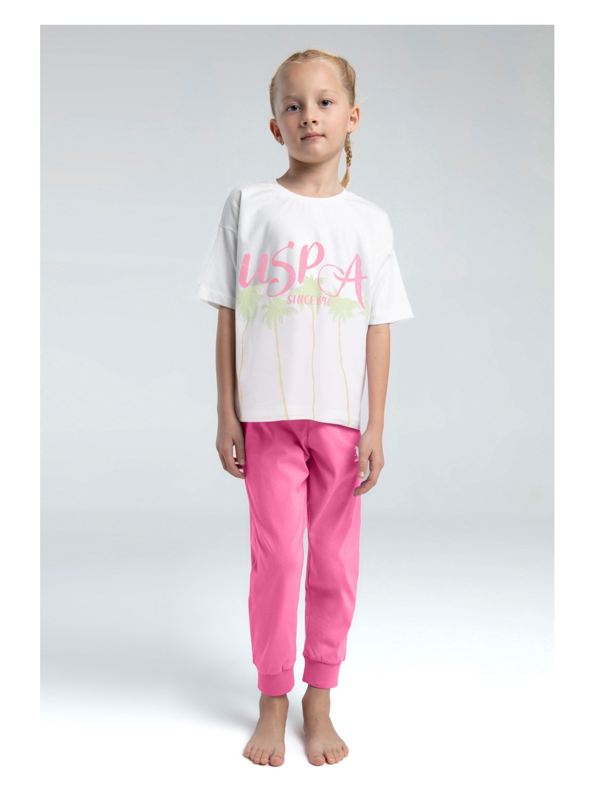 U.S. Polo Assn. Kız Çocuk Pembe Alt Üst Takım 50312567-VR013