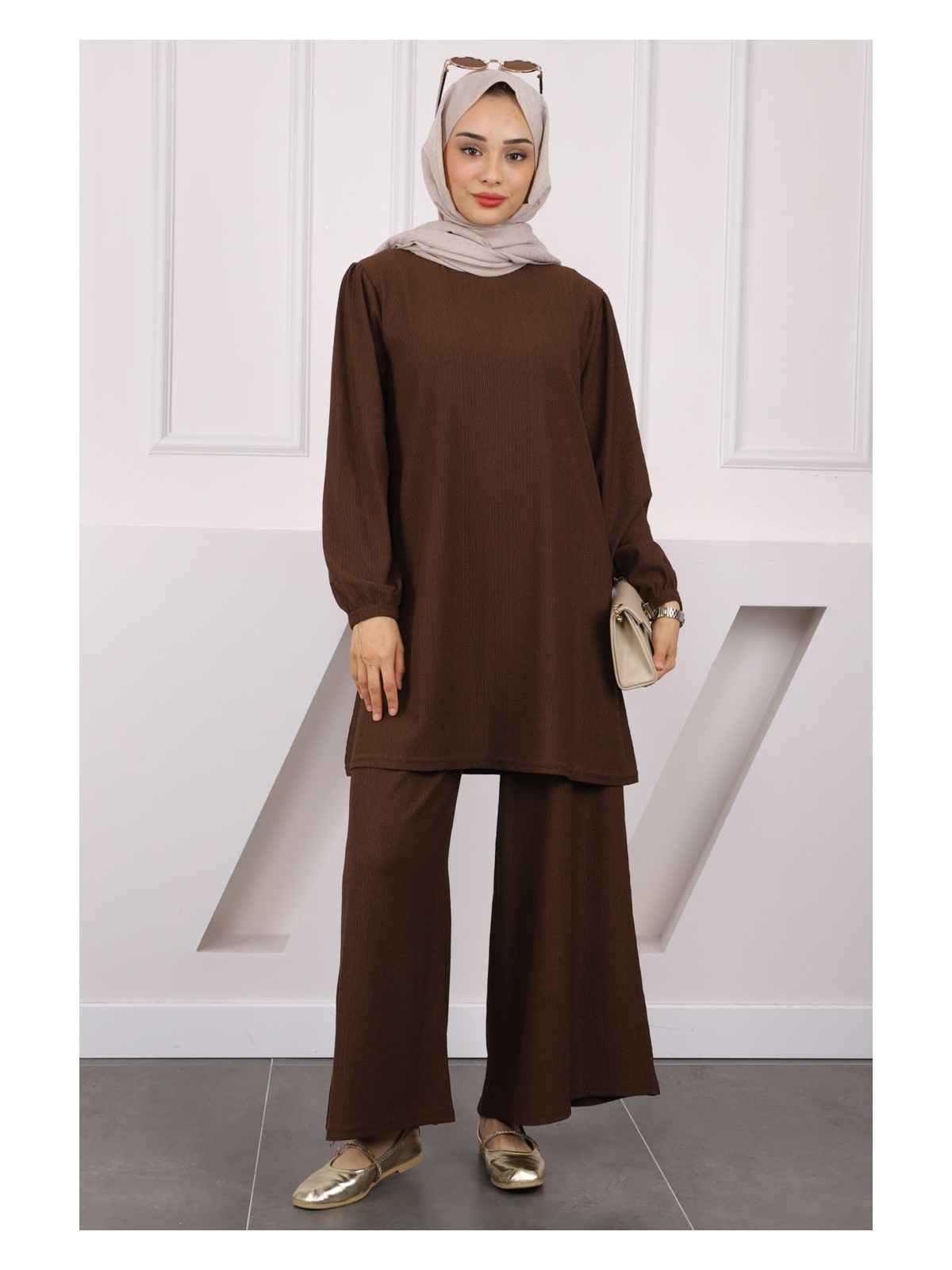 İmaj Butik Vizon Bürümcük Tunik Pantolonlu Takım - Görsel 8