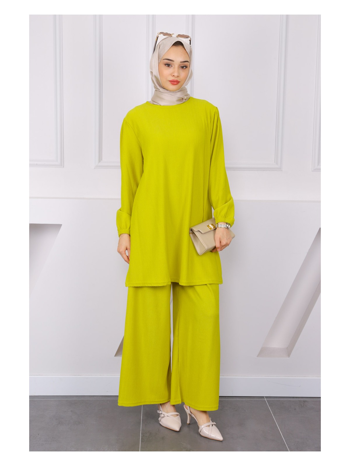 İmaj Butik Vizon Bürümcük Tunik Pantolonlu Takım - Görsel 7